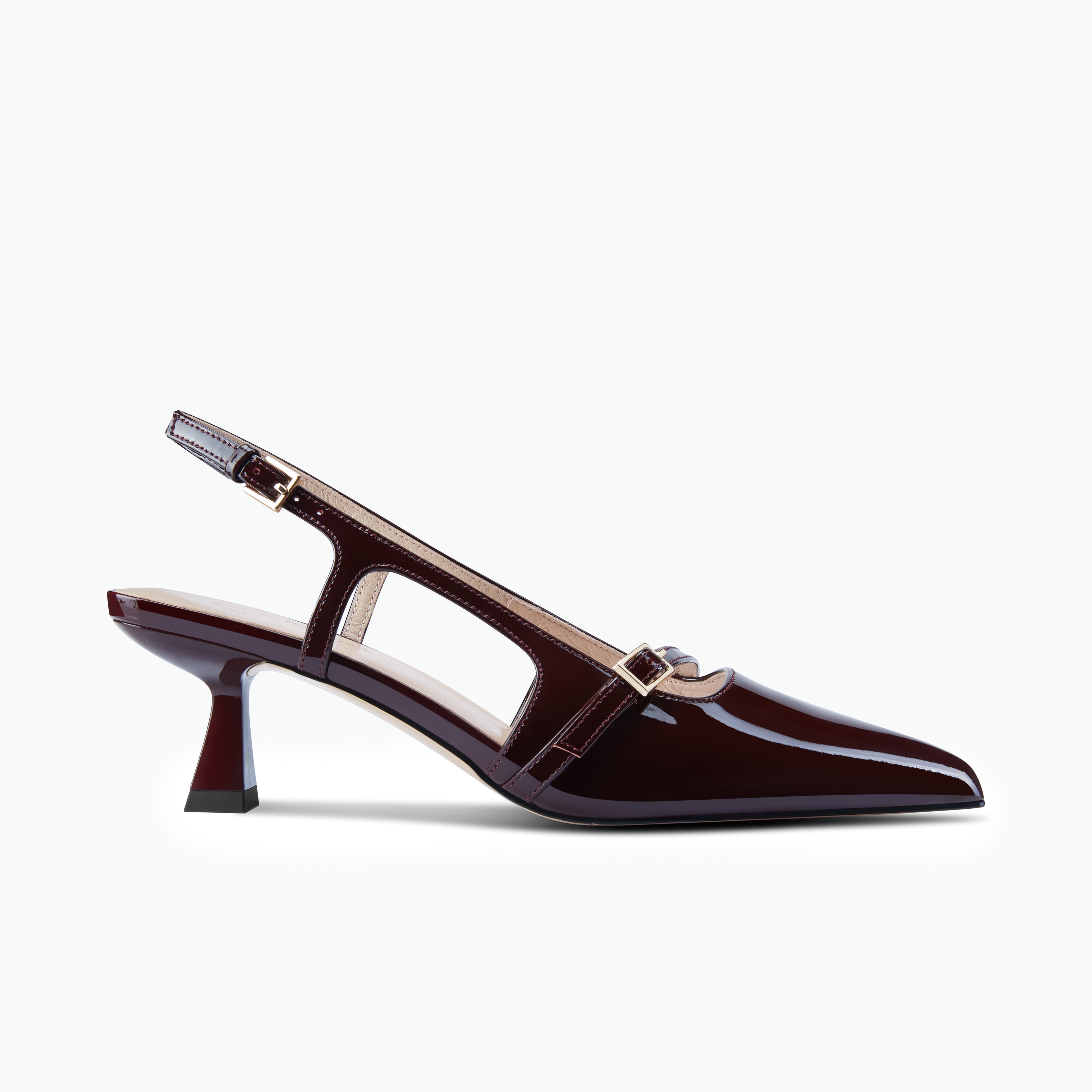 Sevilla Slingback Heel | Pinot noir patent