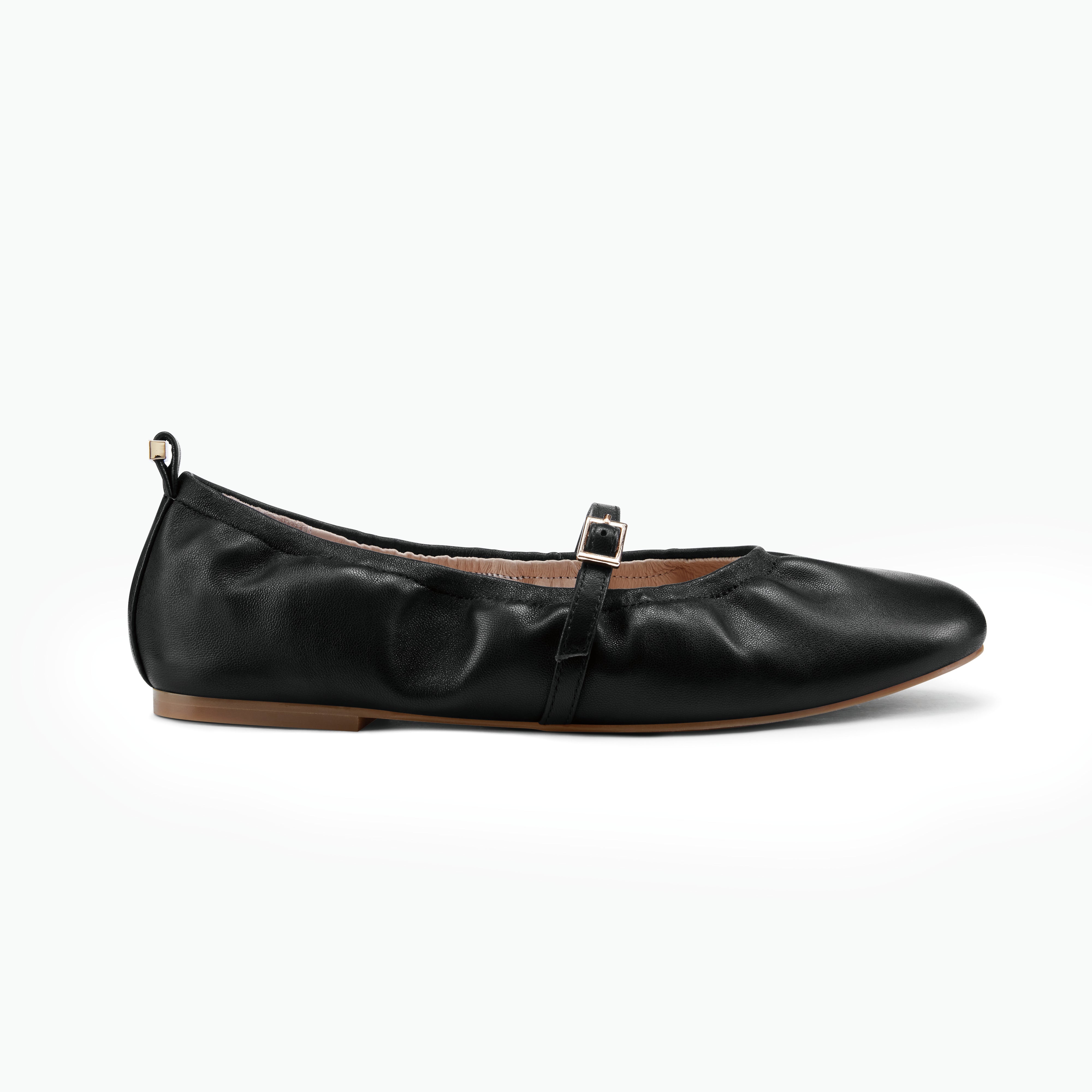 Xyla Flat | Black leather