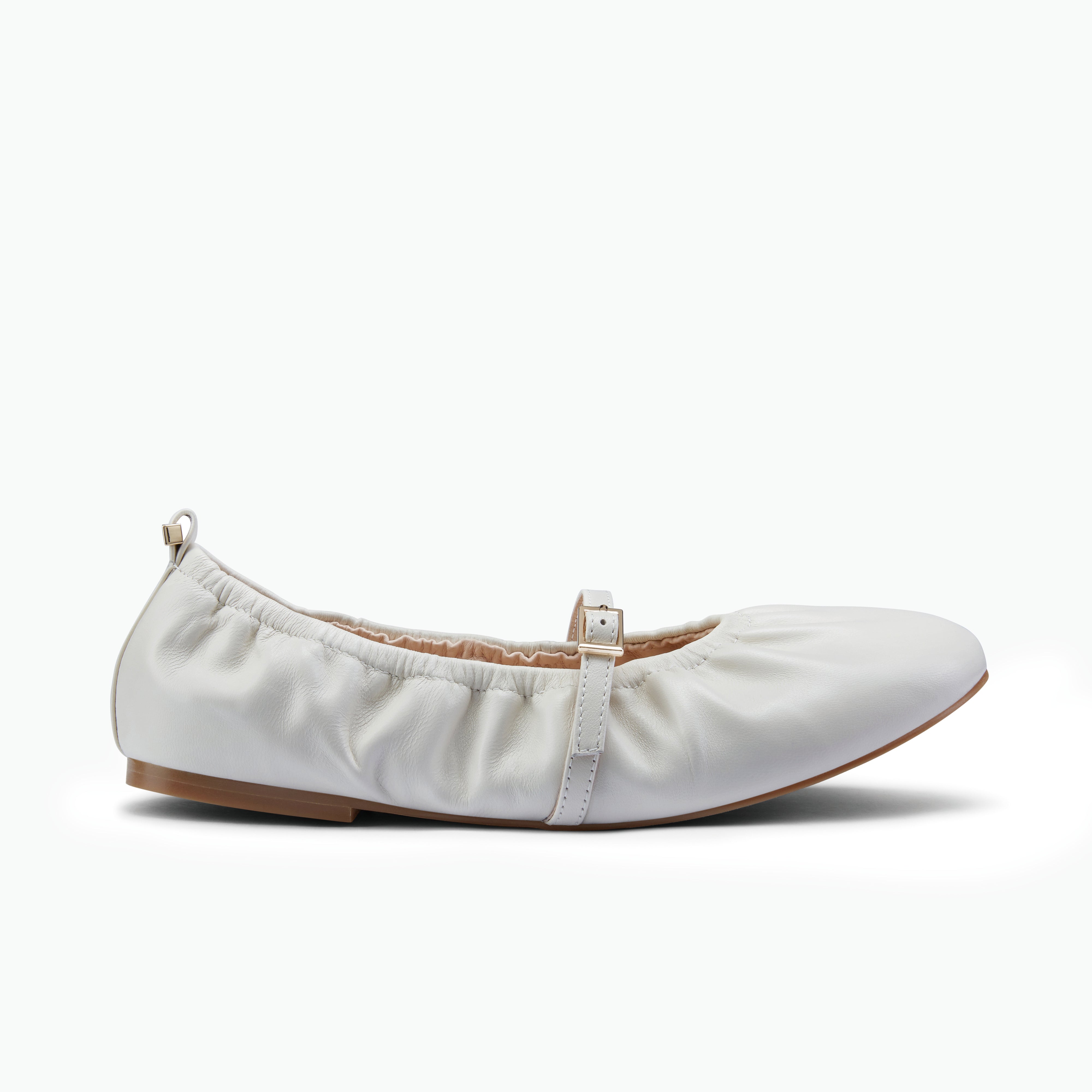 Xyla Flat | Ivory leather