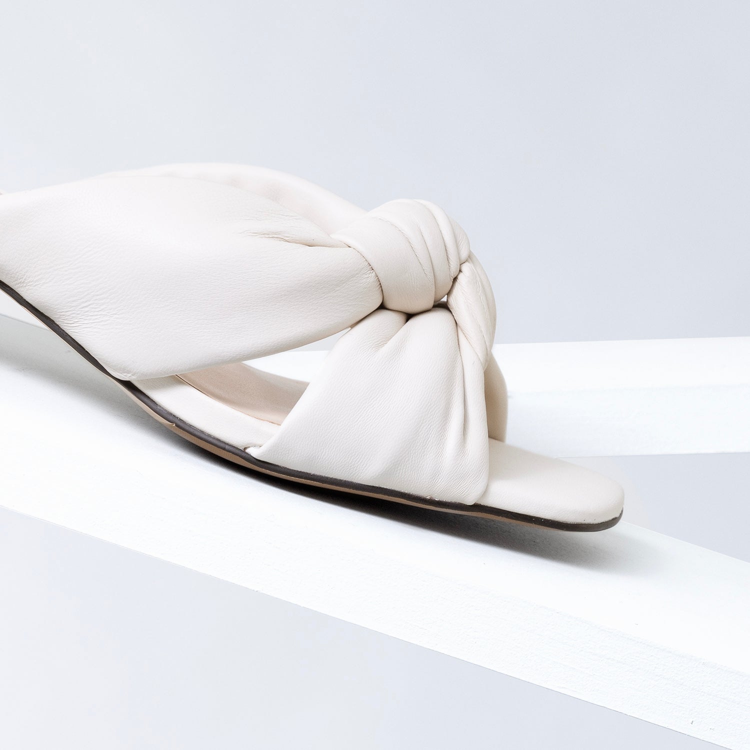 Adele Mule Sandal | Ivory leather