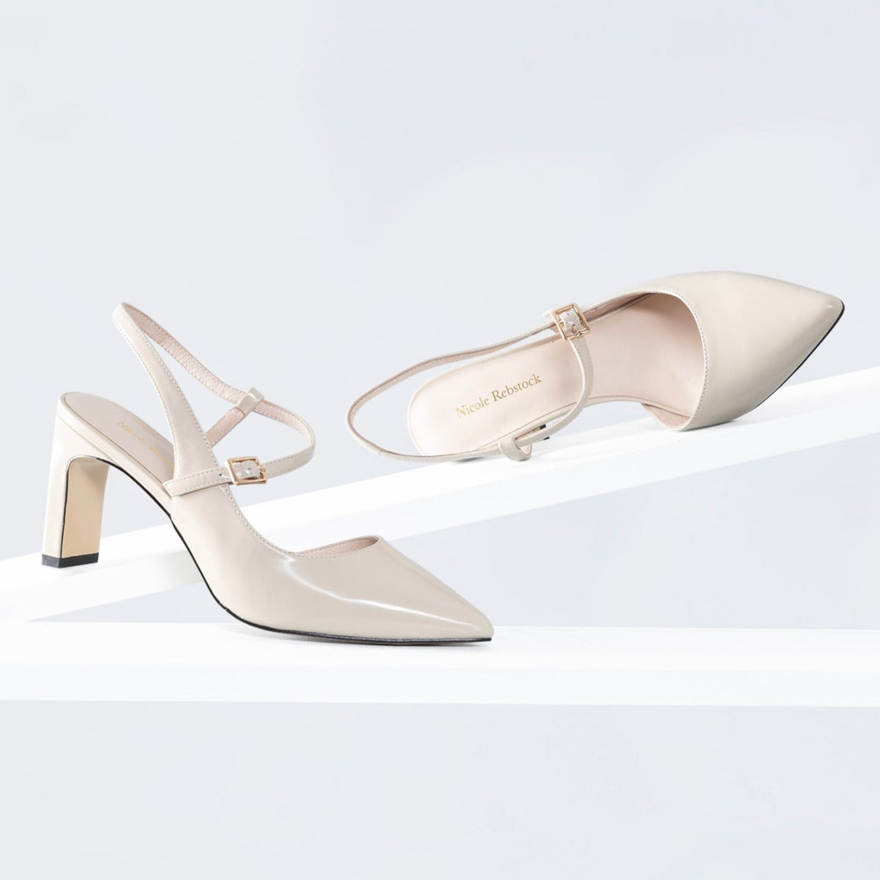 Anita Heel | Ivory oiled leather