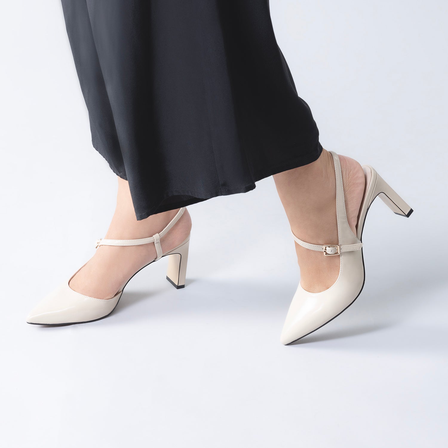 Anita Heel | Ivory oiled leather