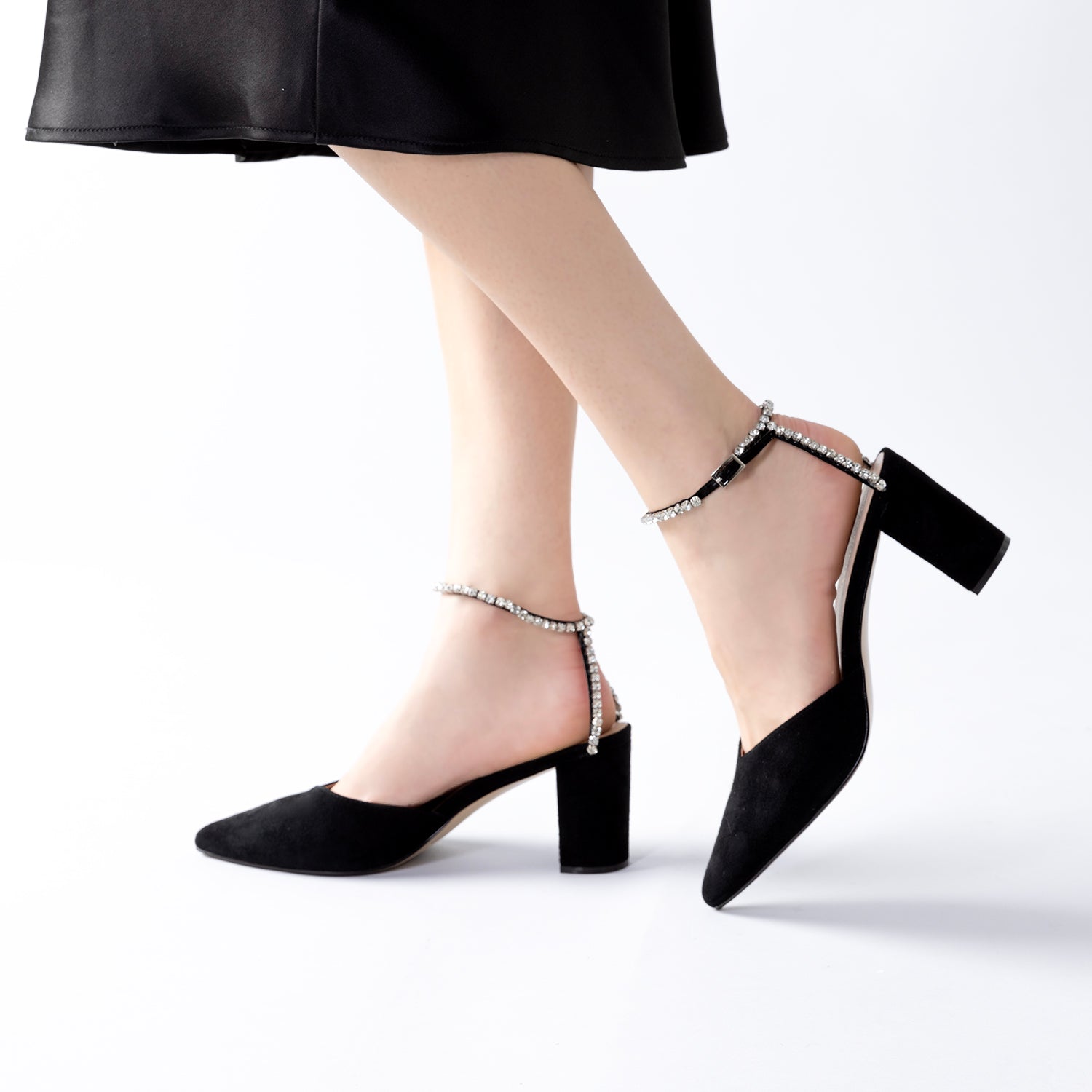 Anna Heel 75mm | Black suede