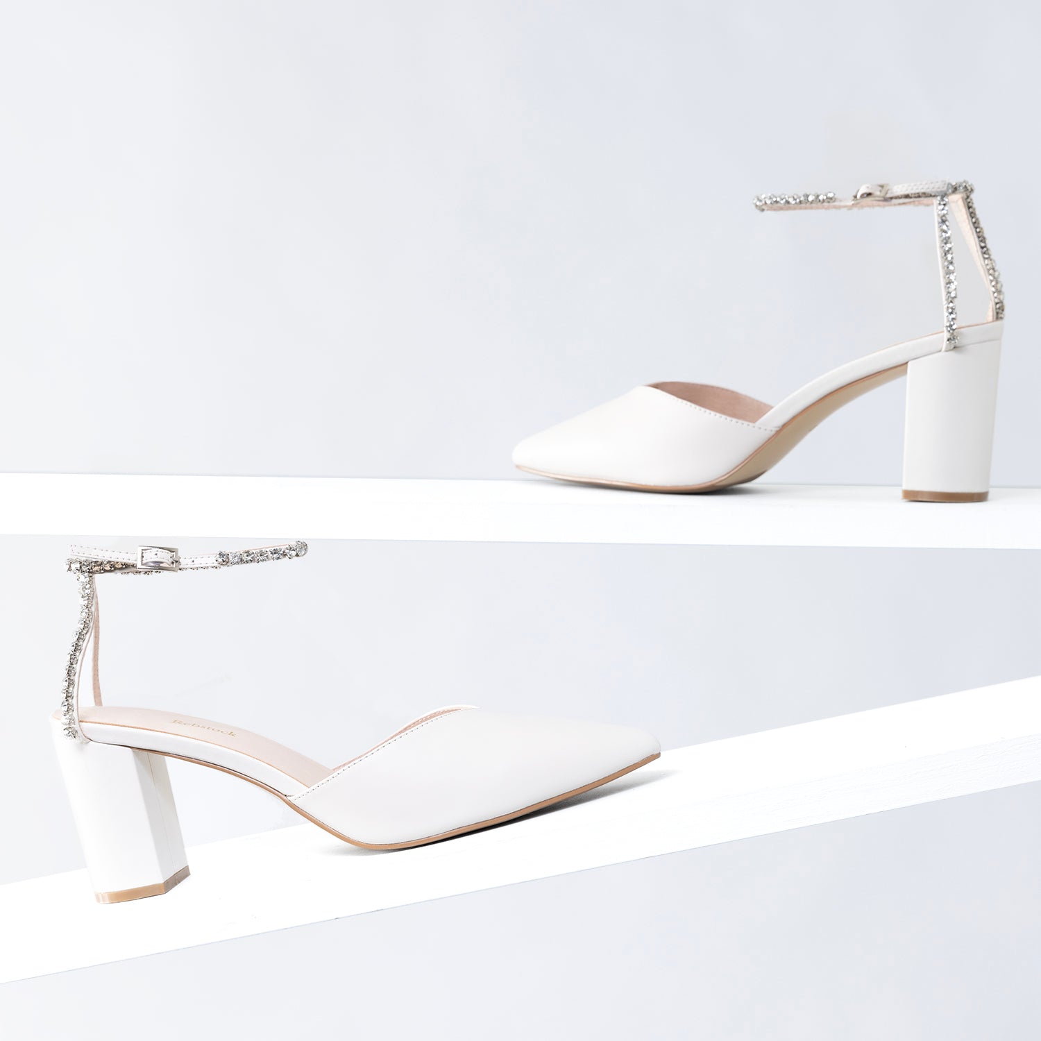 Anna Heel | Off-white leather