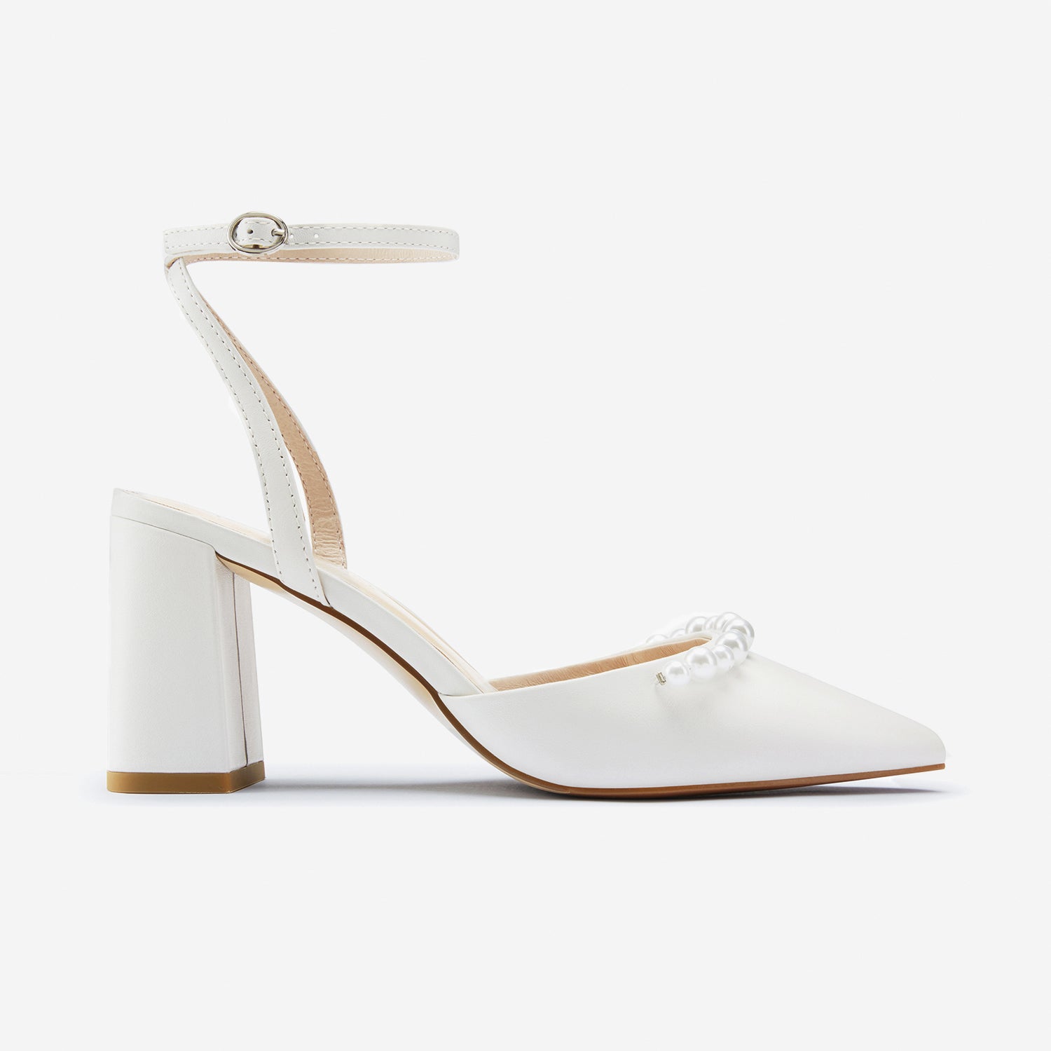 Ash Heel | White Leather/Pearl