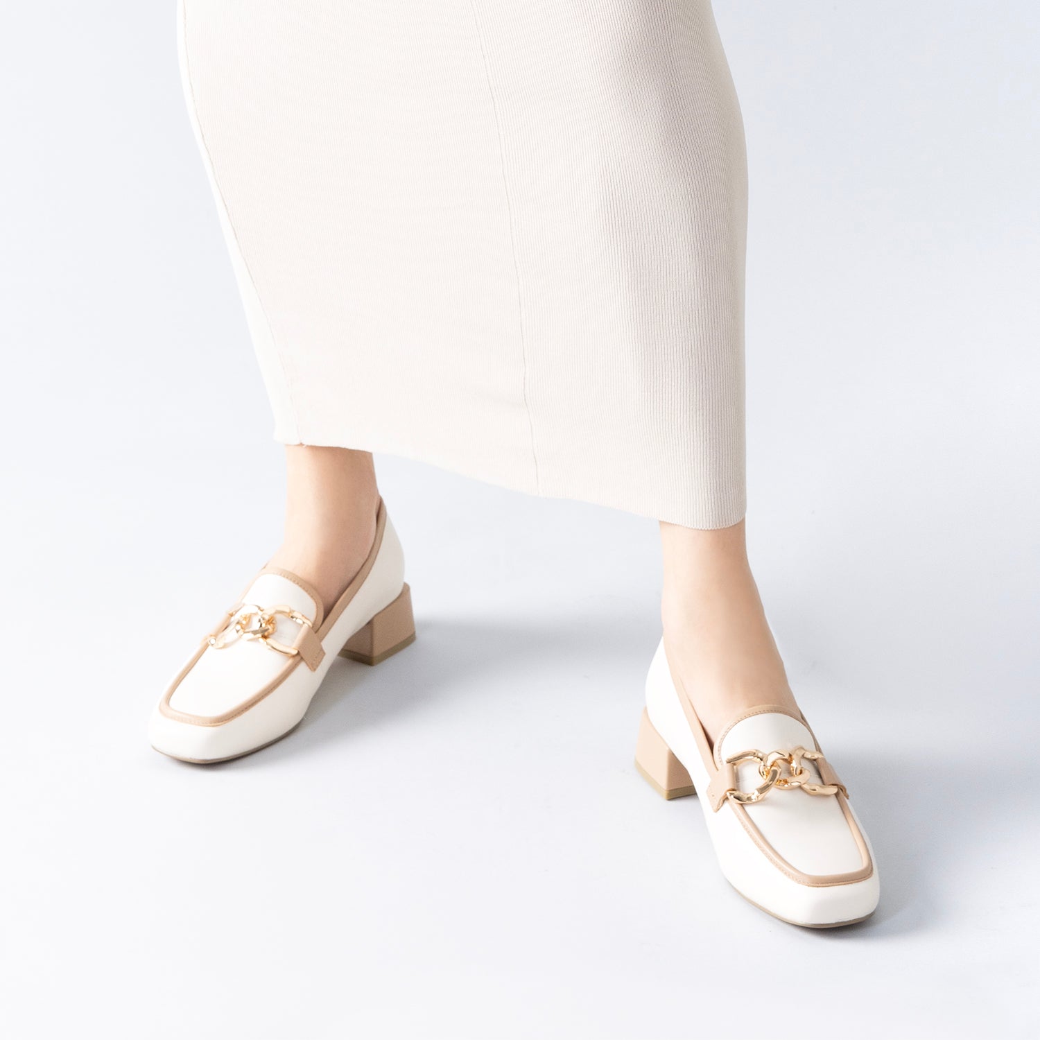 Balta Loafer 35mm | Cream/nude combo