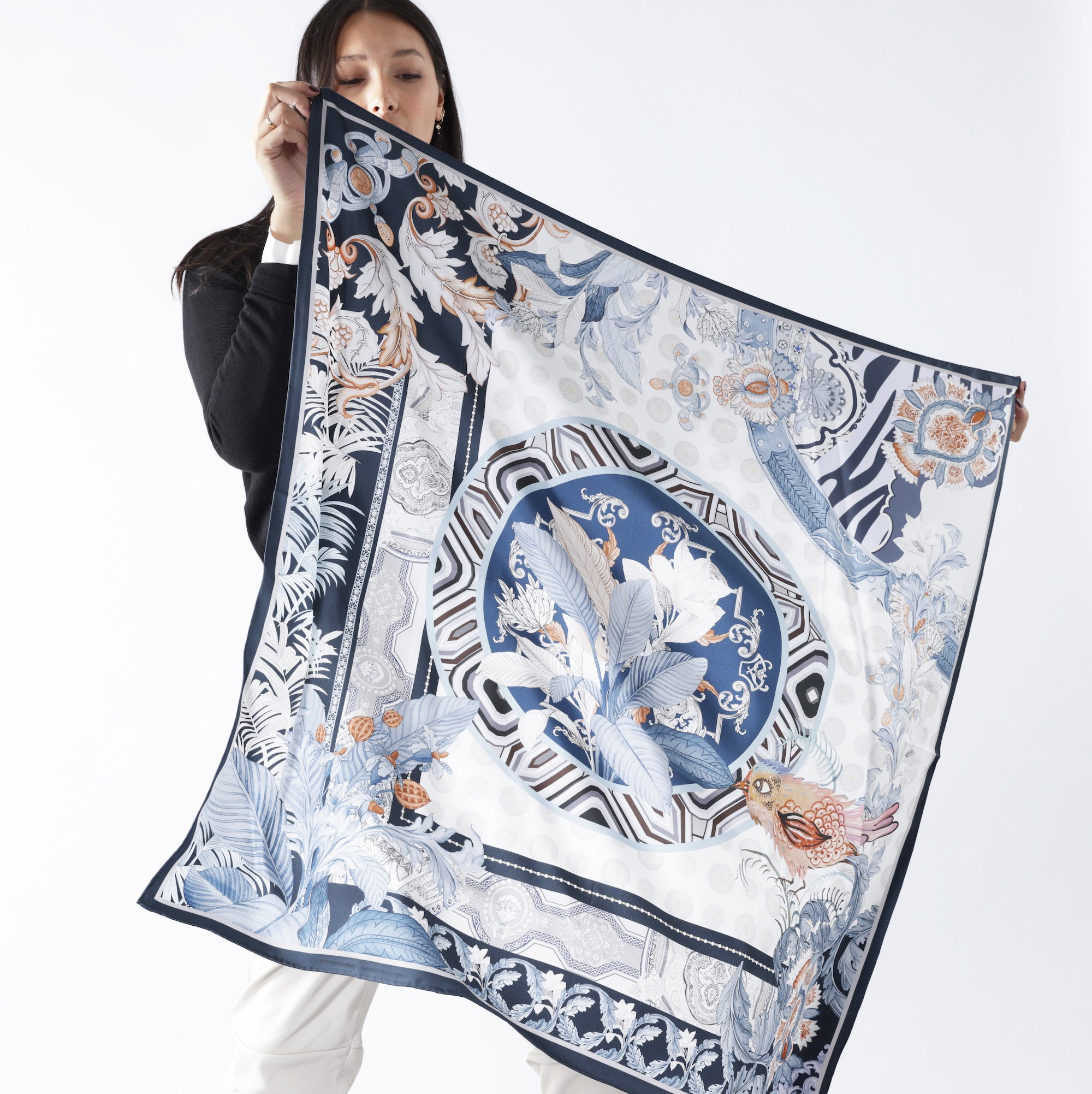 Blue Moon Silk Scarf 90x90