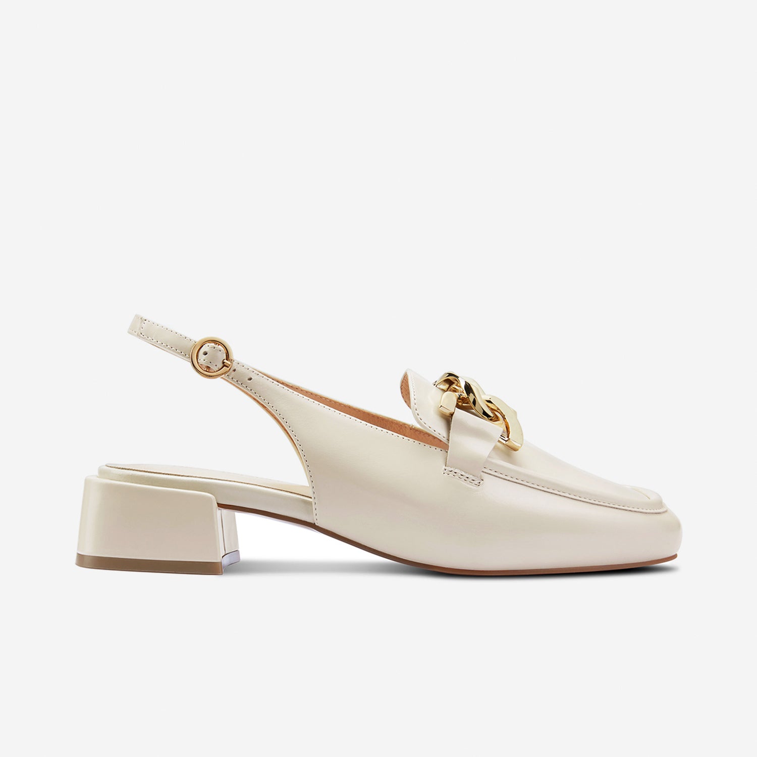 Boston Slingback Loafer | Ivory Leather