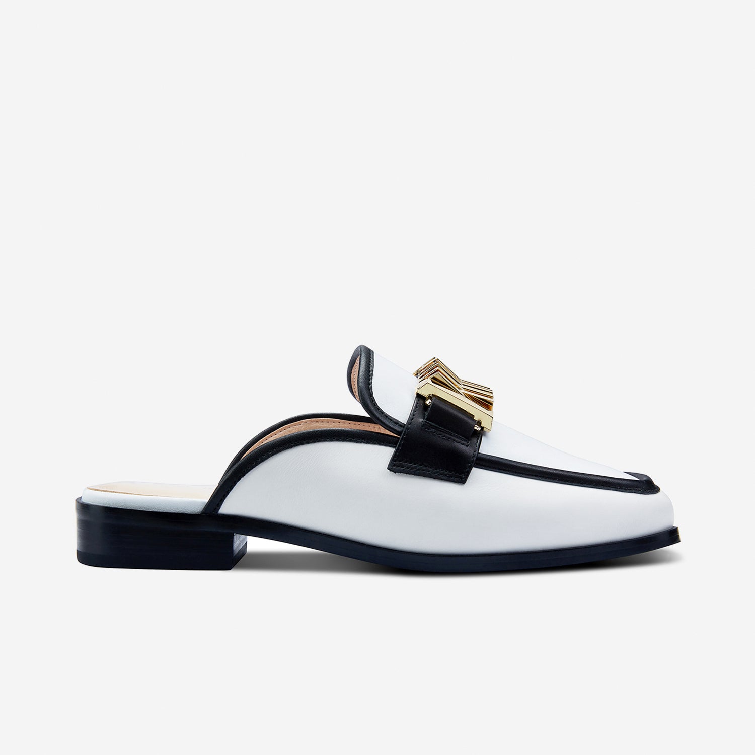 Brooklyn Mule Loafer Ltd Ed. | White/Black Leather