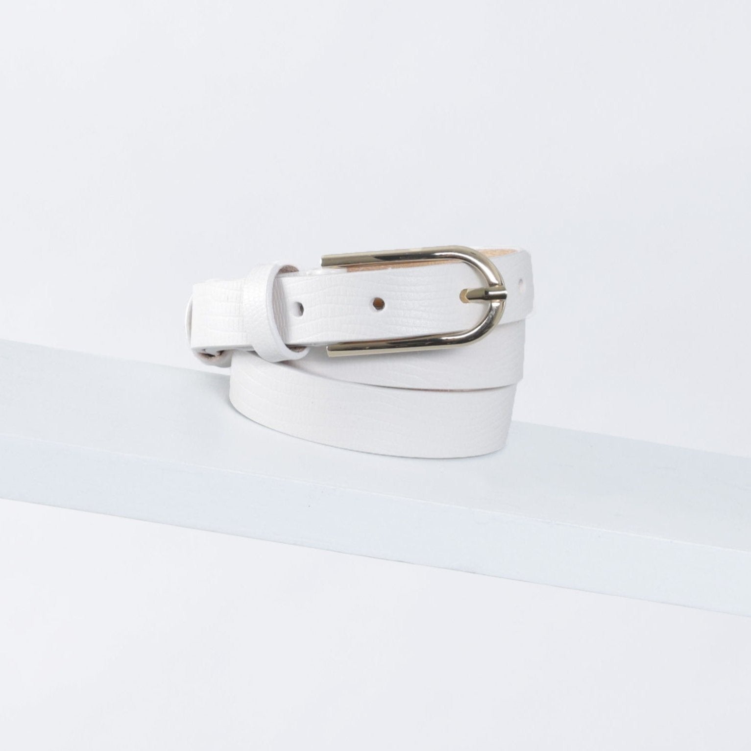 Element Leather Belt 19mm | gold white lizard print