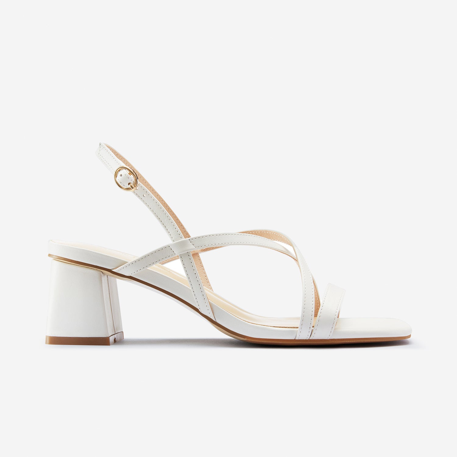 Ella Sandal Heel | White Leather