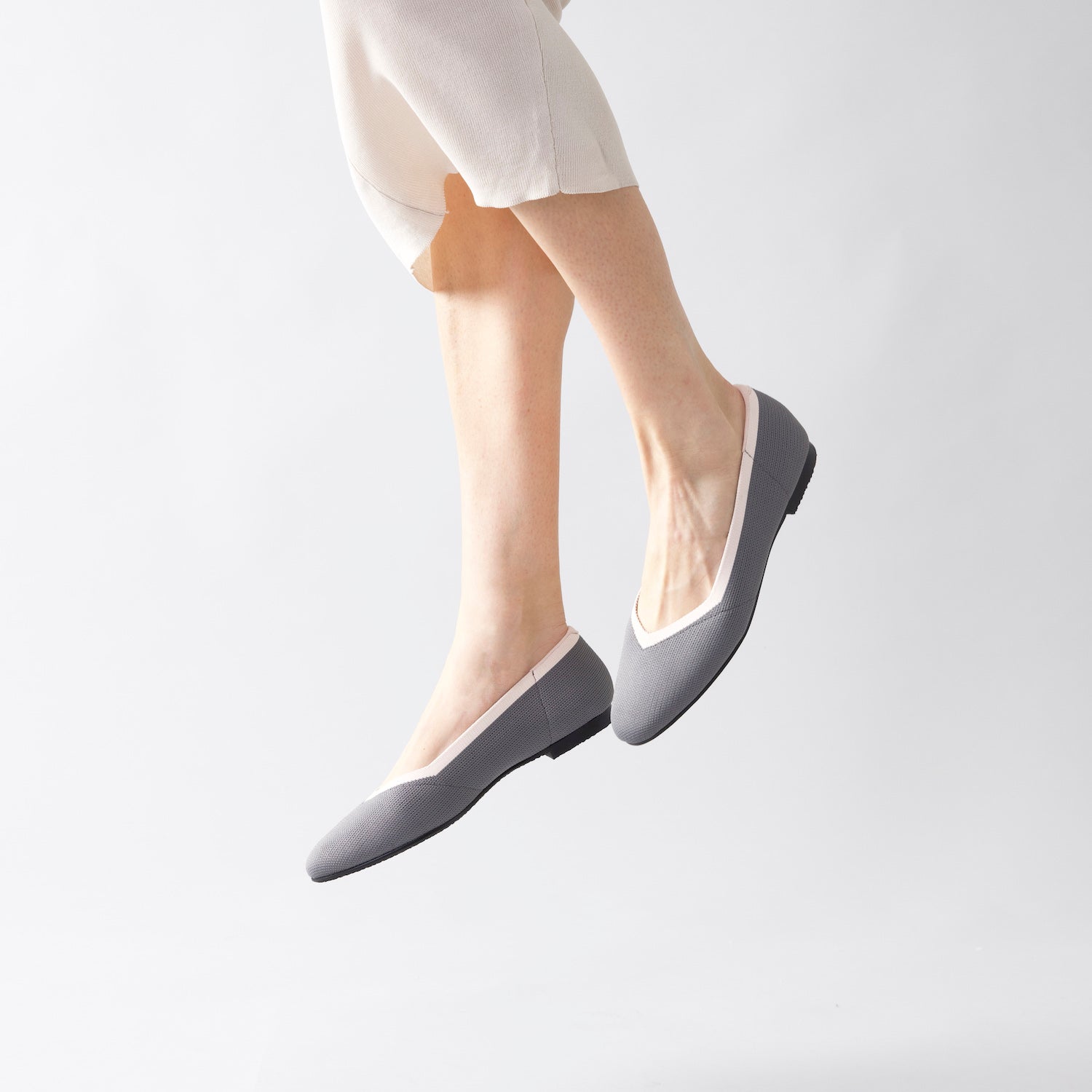 Florence Ballet Flat | Grey/blush