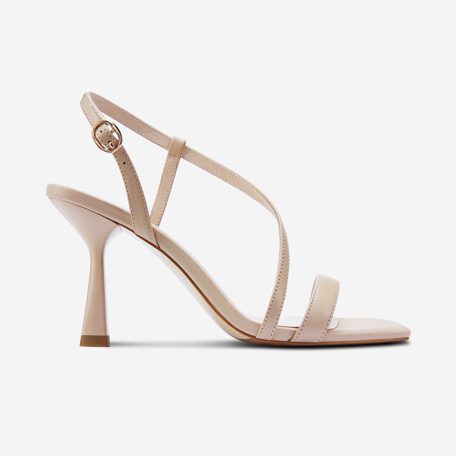 Gabby Sandal Heel | Nude Leather