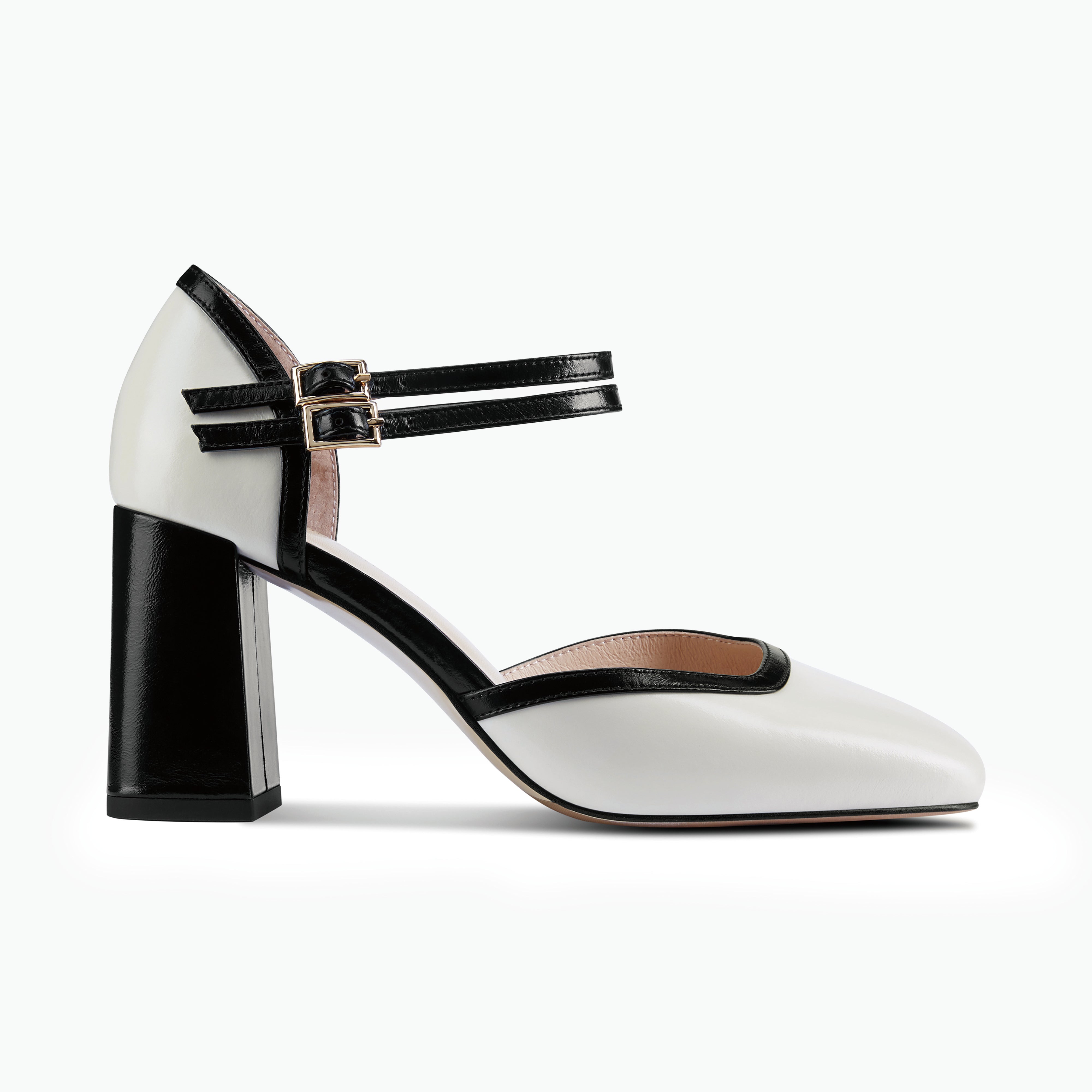 Jelico Heel | Black/ivory leather