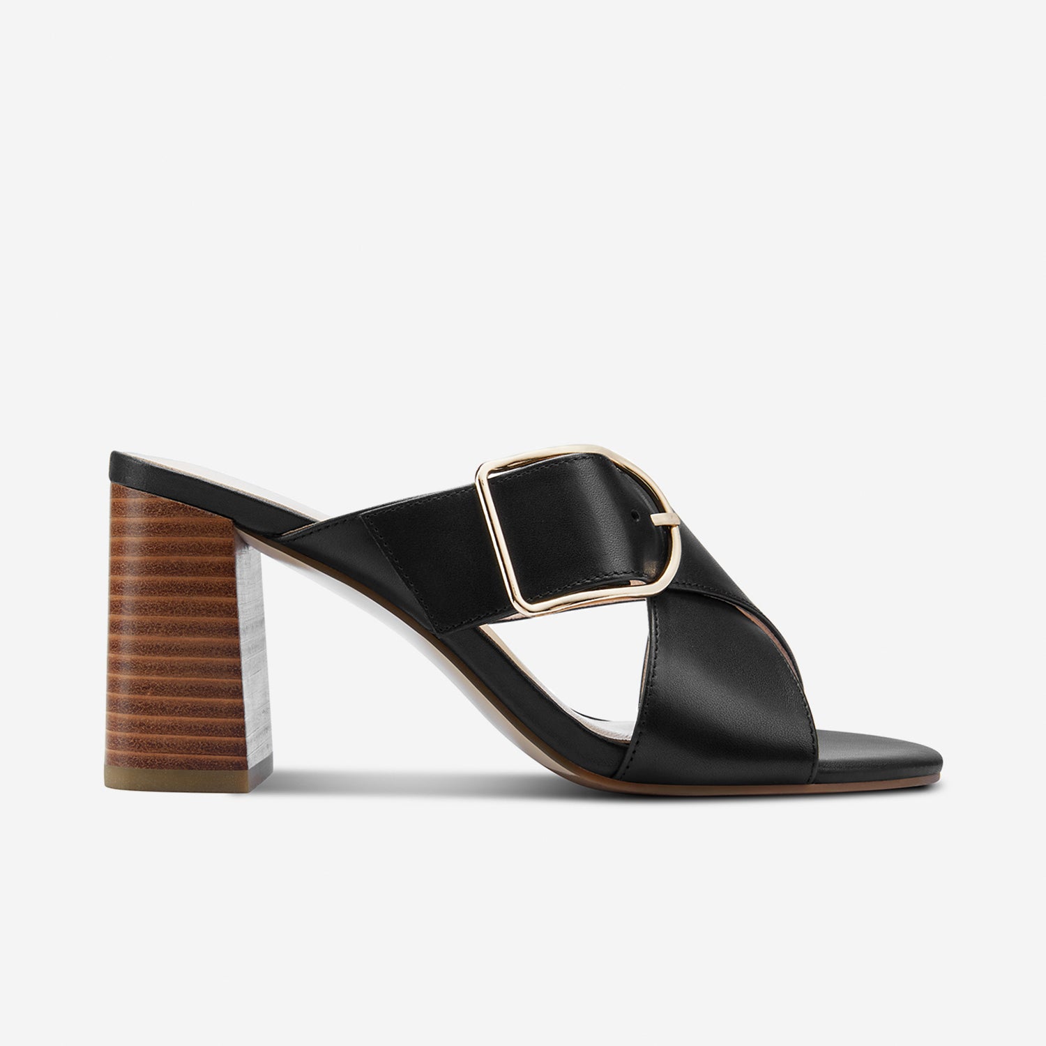 Kylie Sandal Heel | Black Leather