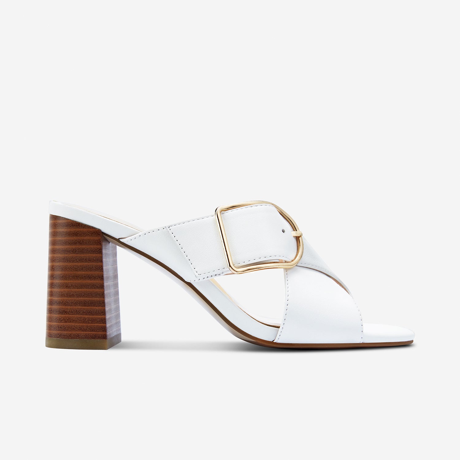 Kylie Sandal Heel | Off-White Leather