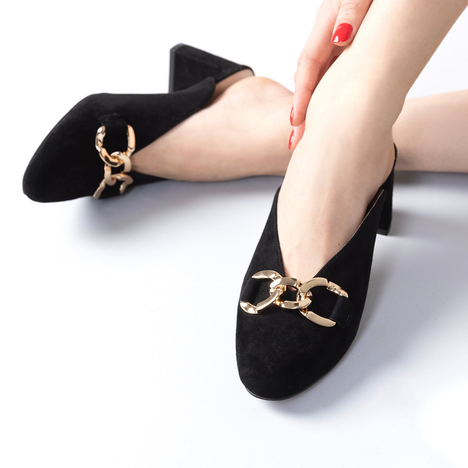 Mariah Mule Heel | Black suede