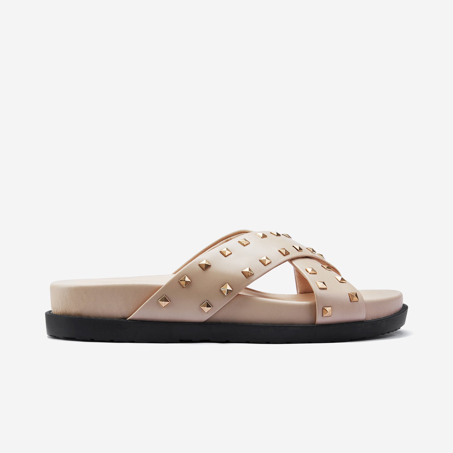 Marlow Slide Sandal | Nude Leather