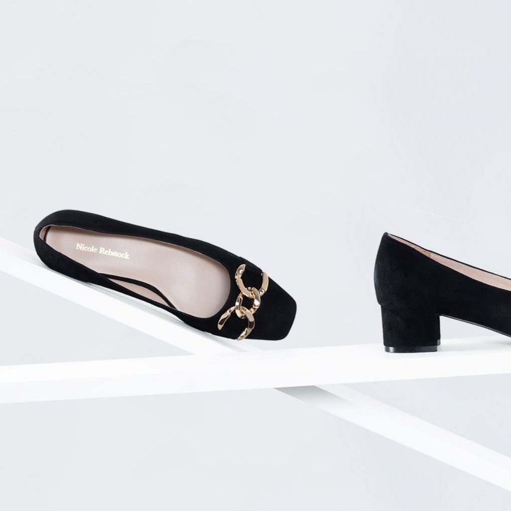 Meghan Ballet Heel | Black suede