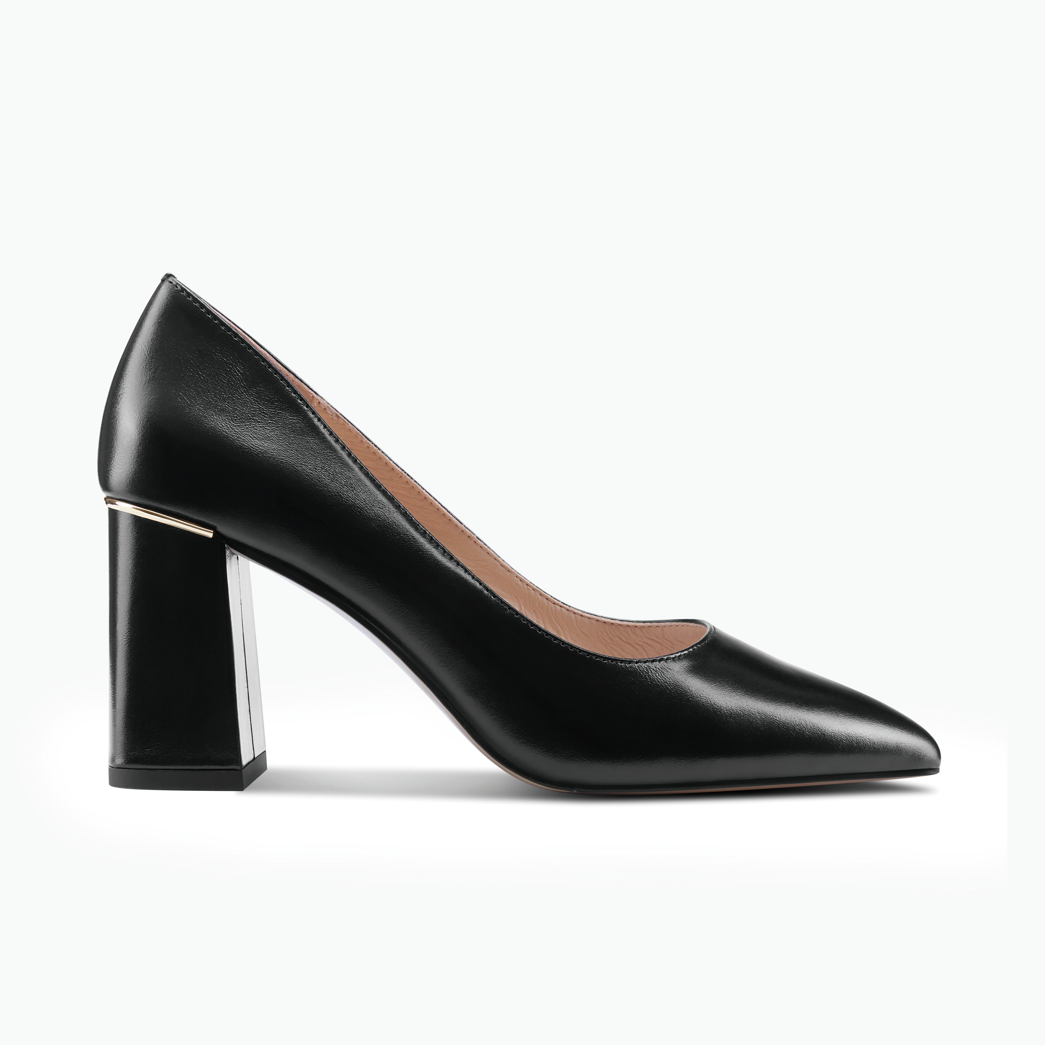 Nova Heel | Black oiled leather