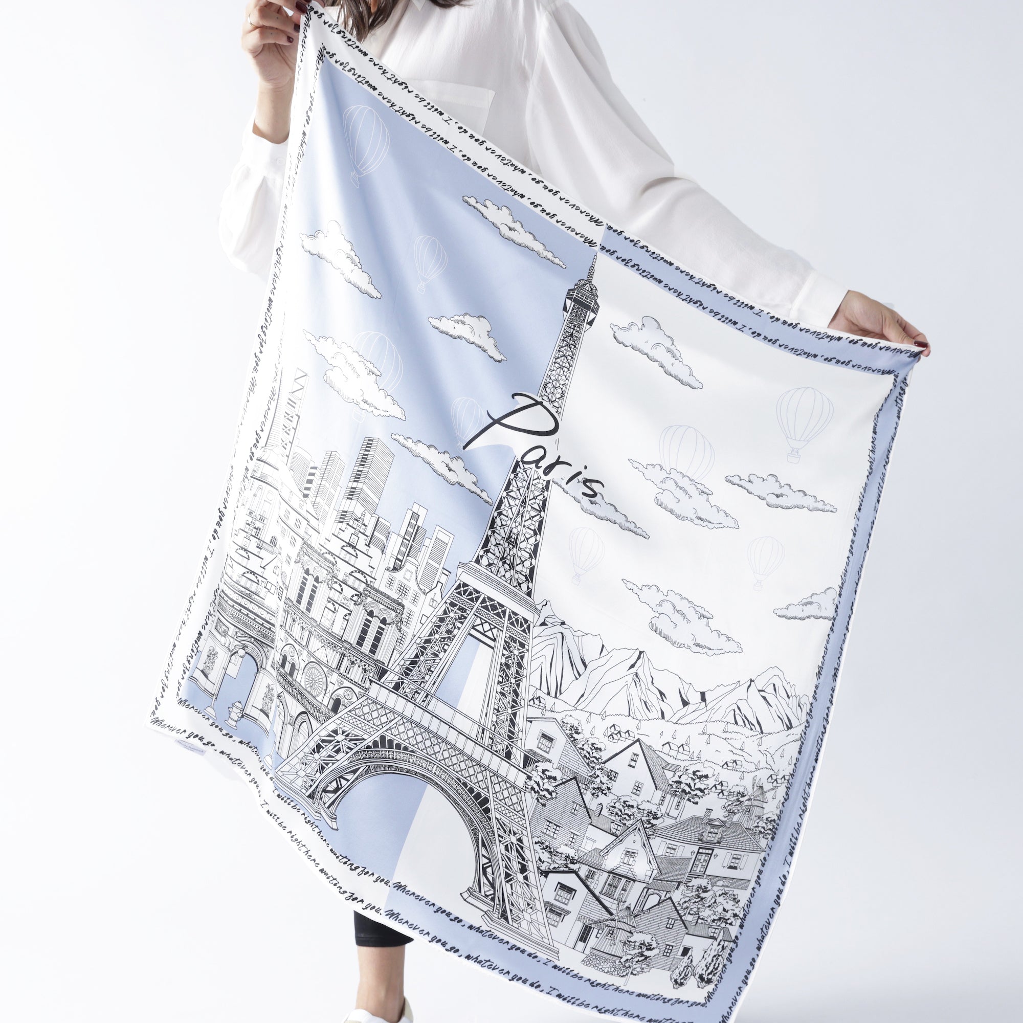 Paris, My Love Silk Scarf 90x90