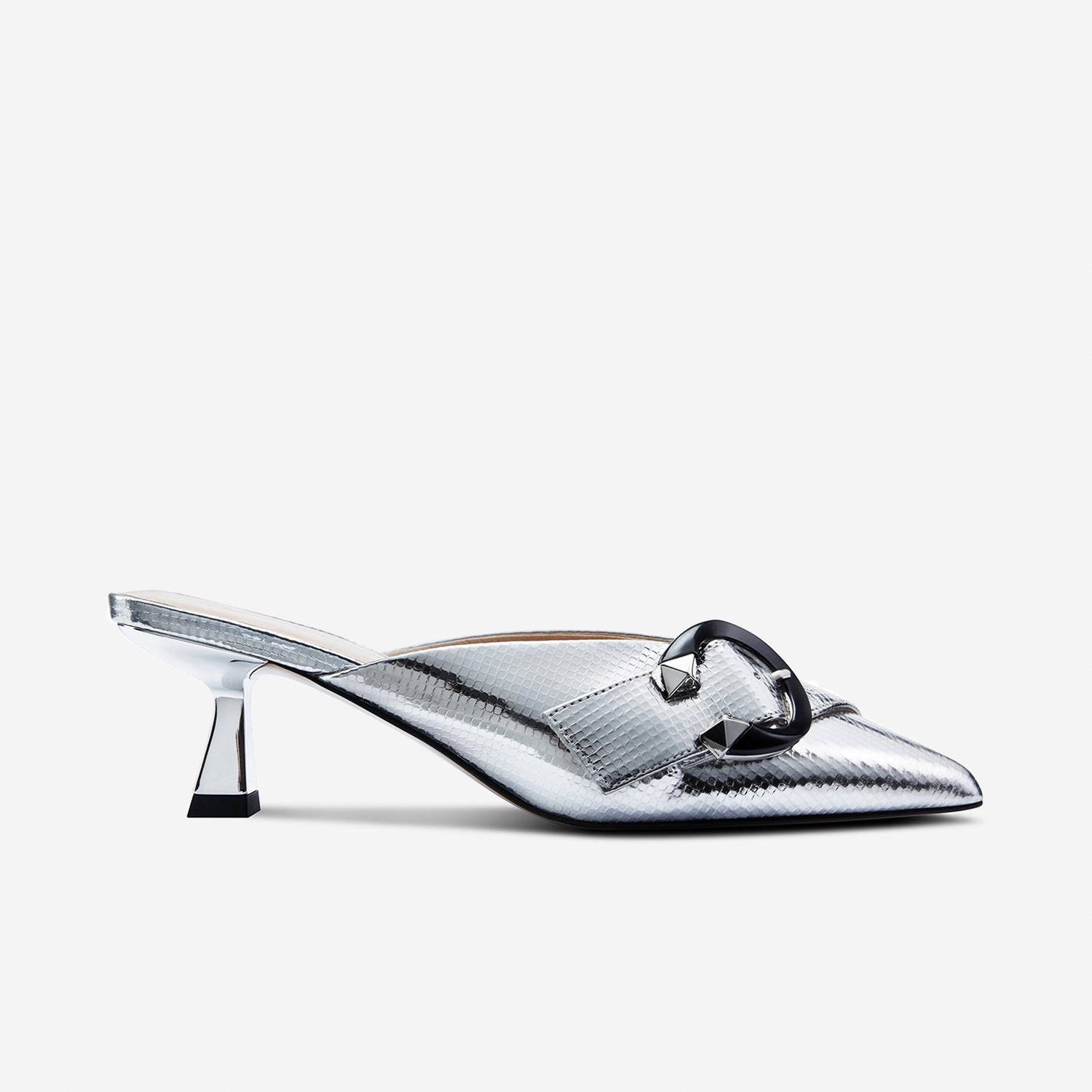 Sandro Mule Heel | Disco Ball Silver