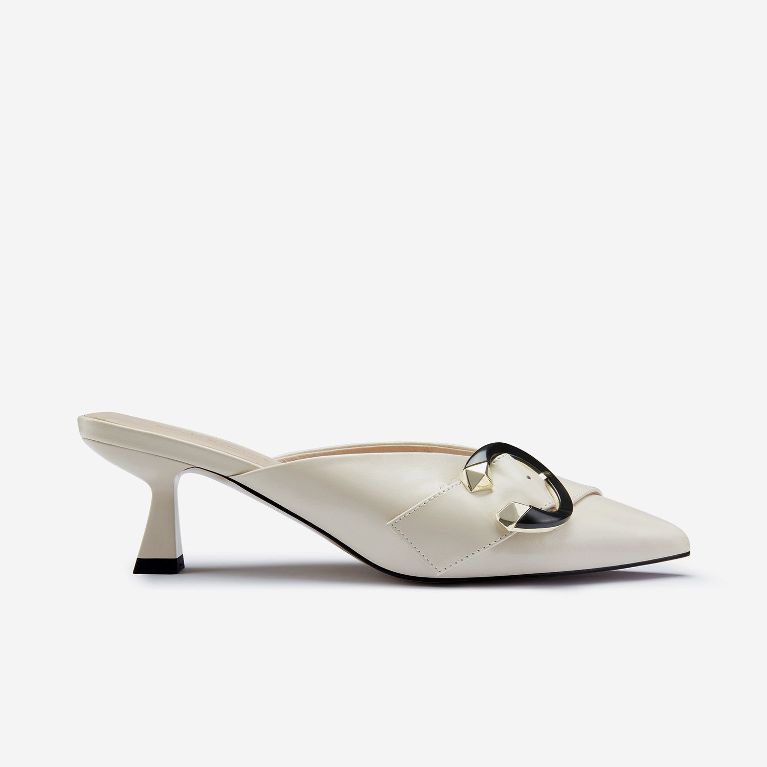 Sandro Mule Heel | Ivory Leather