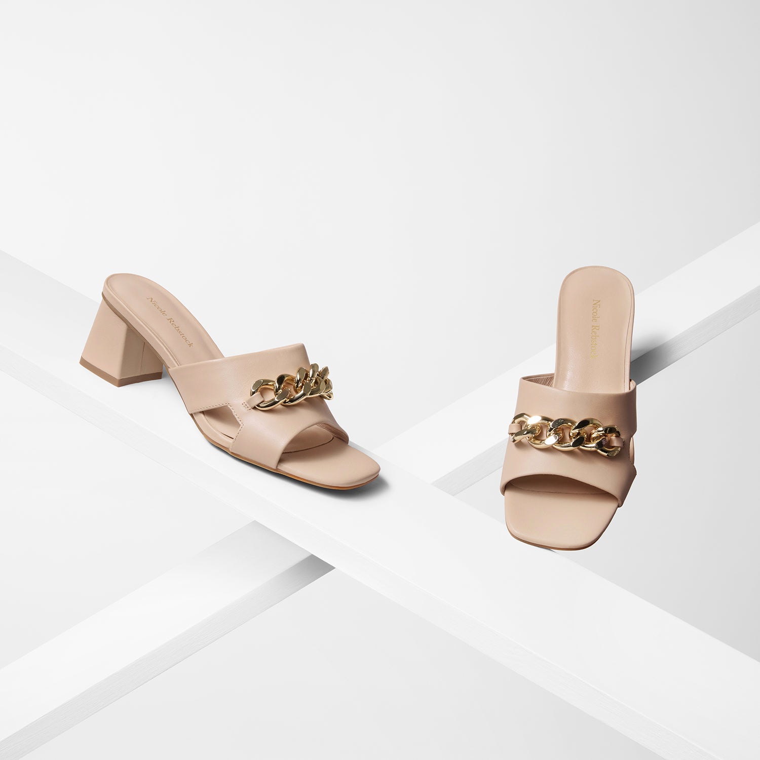 Evie Sandal Heel | Nude Leather