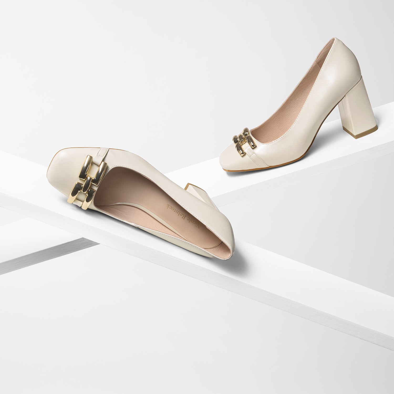 Jolie Pump Heel | Ivory Leather