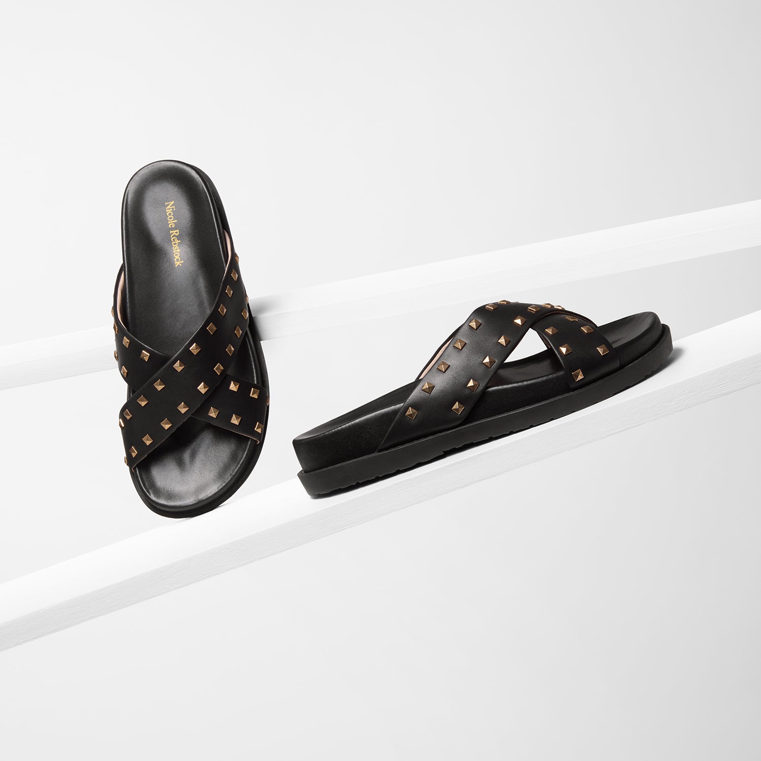 Marlow Slide Sandal | Black Leather