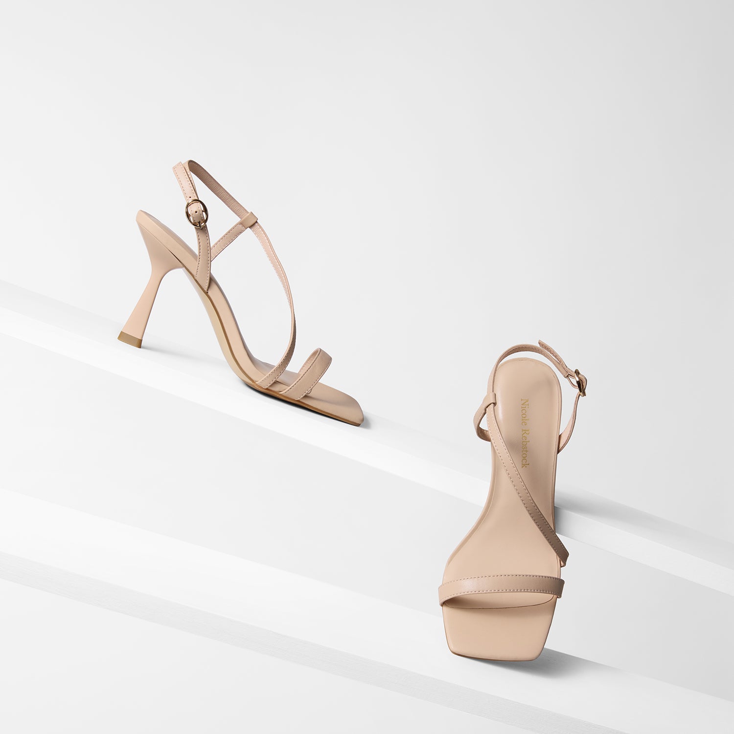 Gabby Sandal Heel | Nude Leather