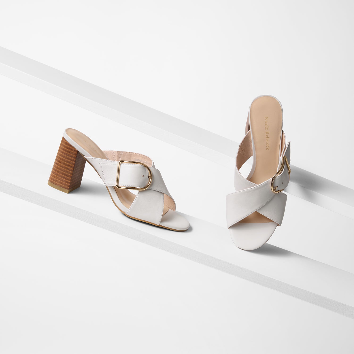 Kylie Sandal Heel | Off-White Leather