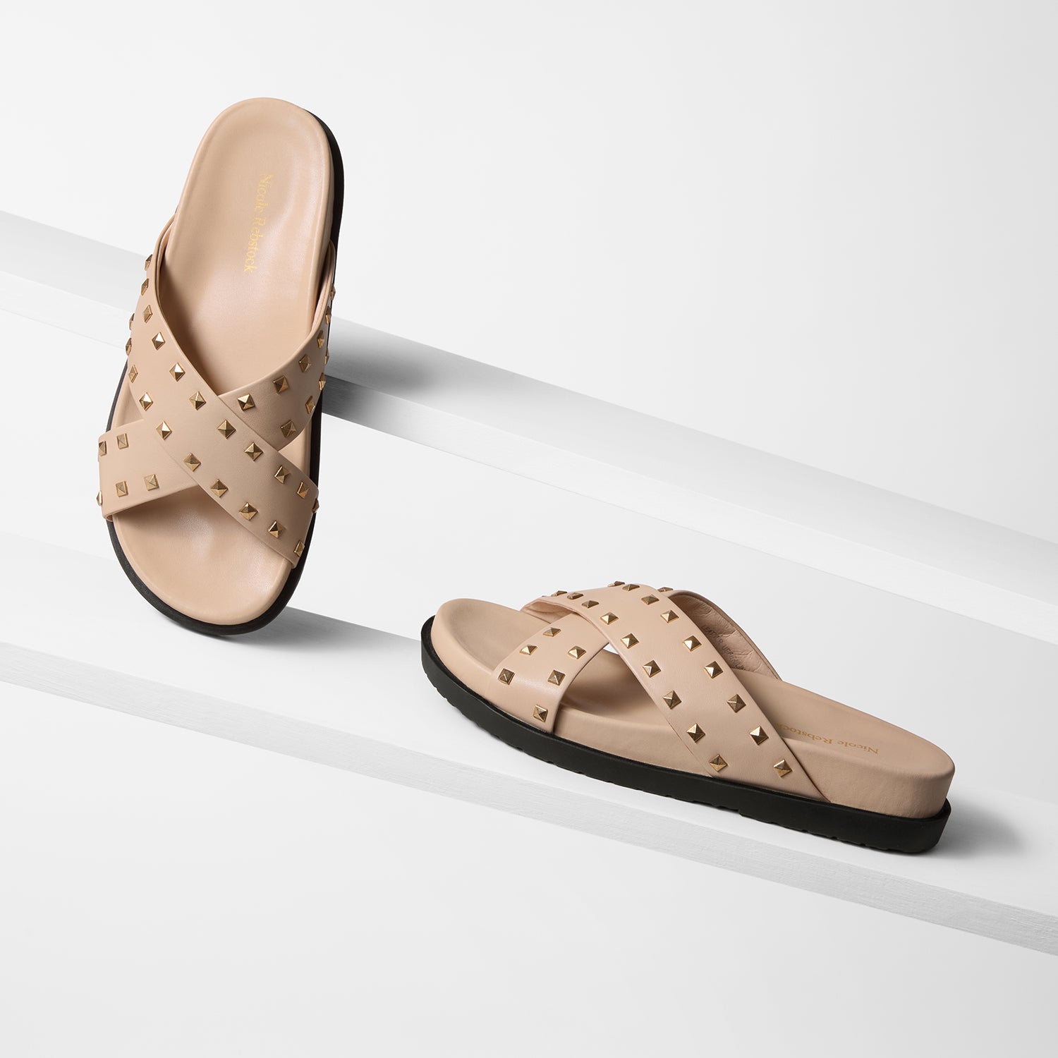 Marlow Slide Sandal | Nude Leather