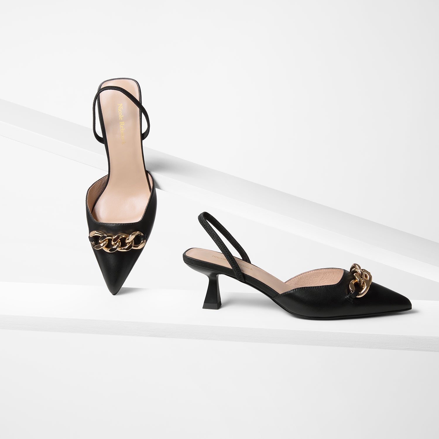 Sloane Slingback Heel | Black Leather