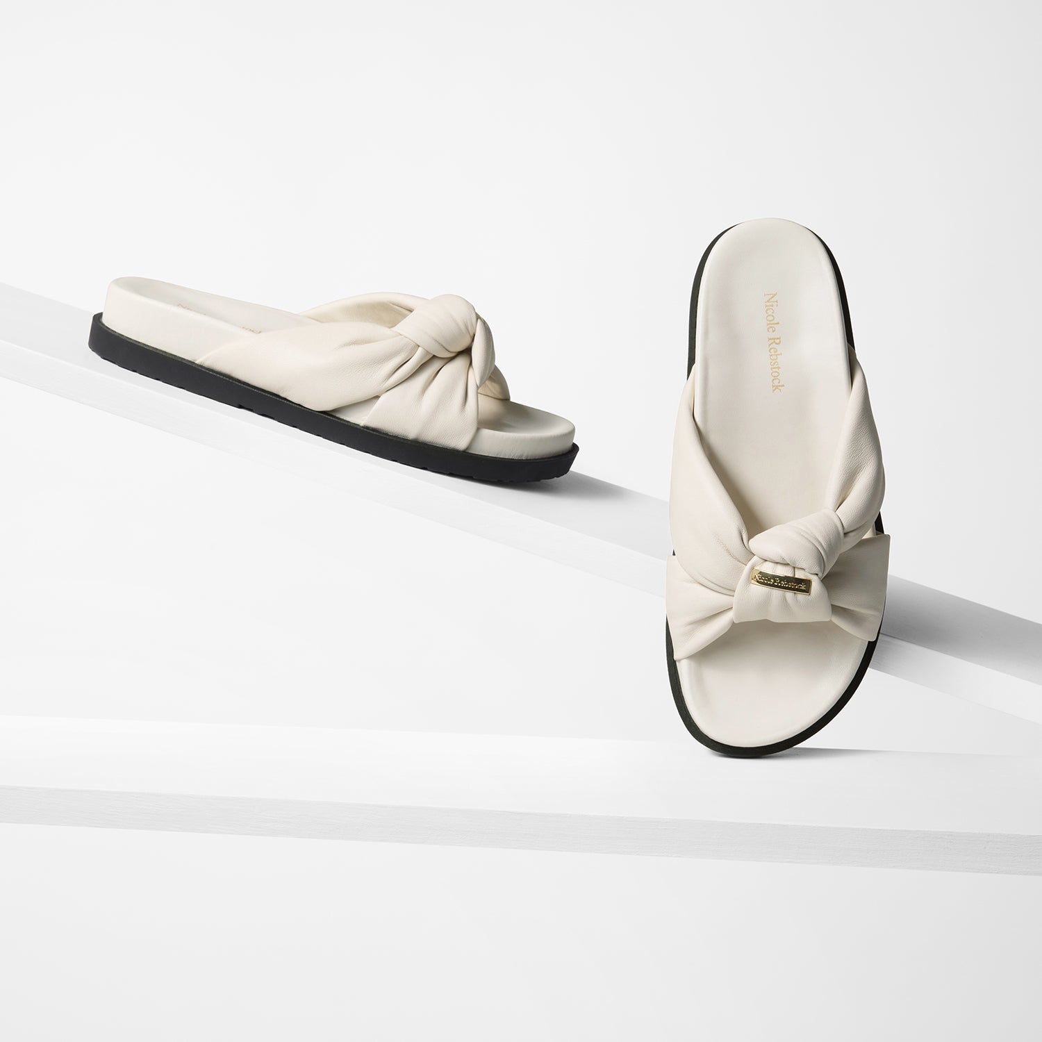 Uno Slide Sandal | Ivory Leather