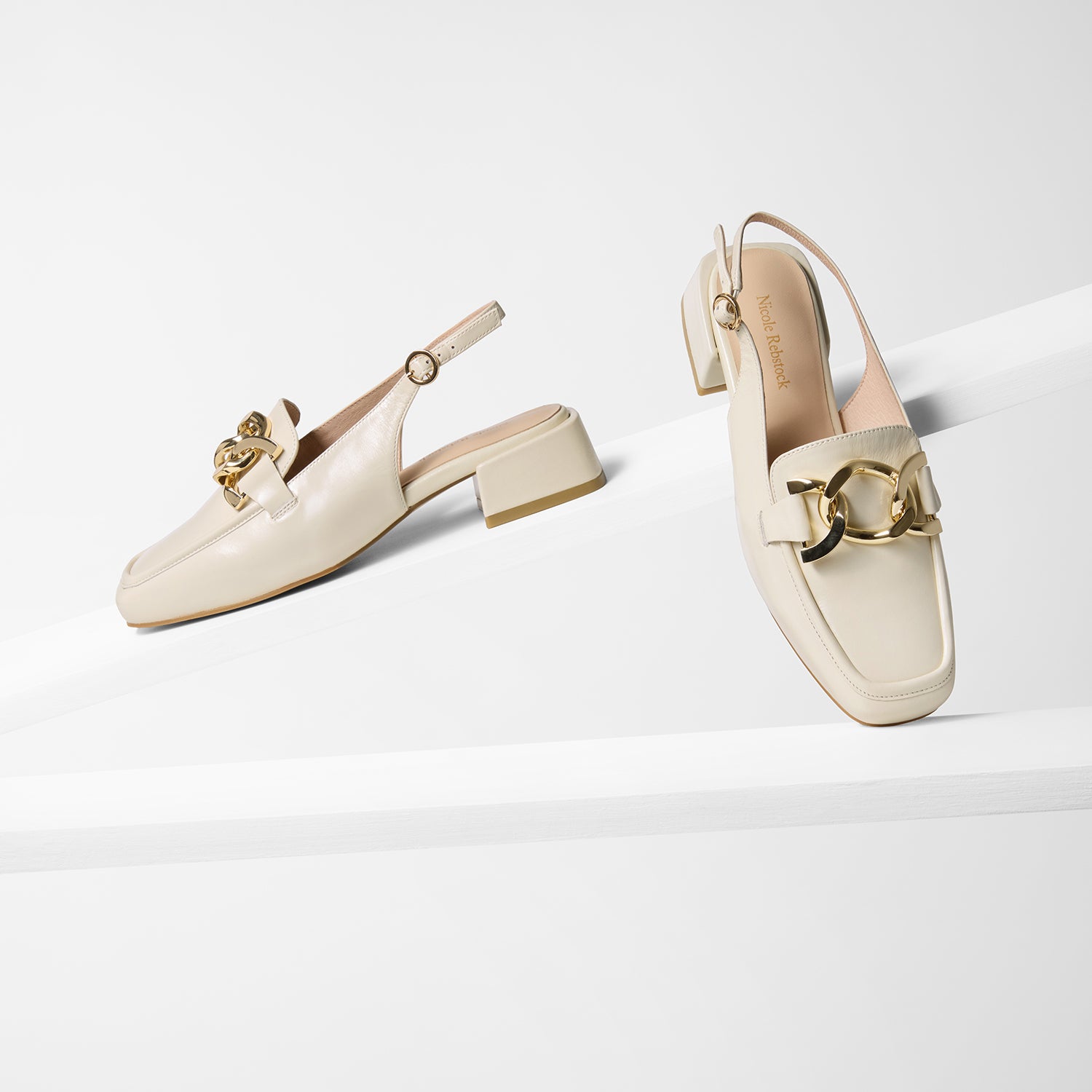 Boston Slingback Loafer | Ivory Leather