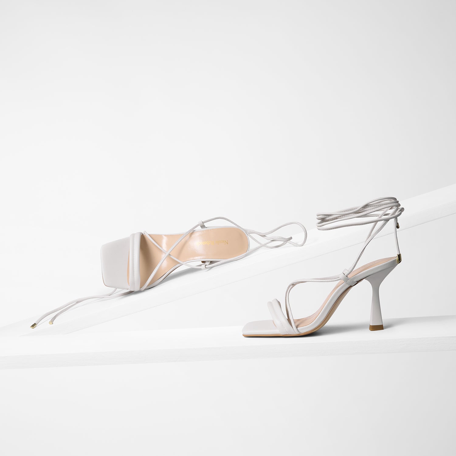 Gio Sandal Heel | White Leather