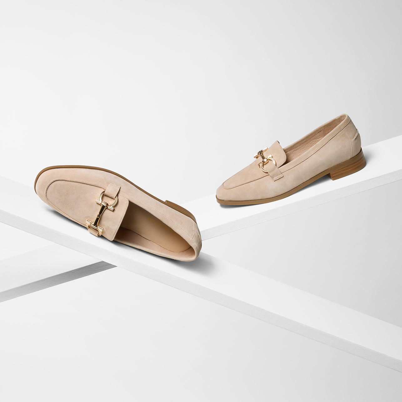 Avery Loafer | Nude Suede