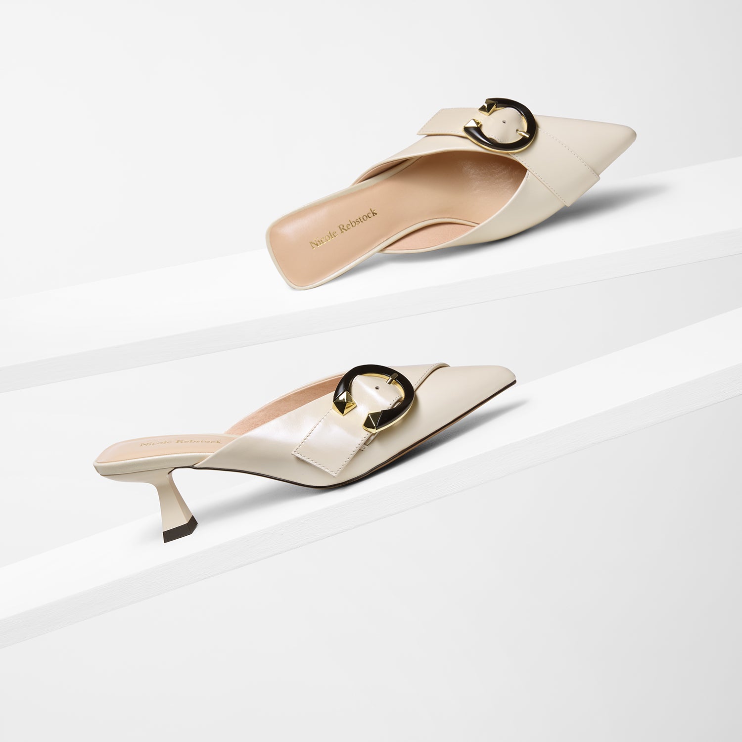 Sandro Mule Heel | Ivory Leather