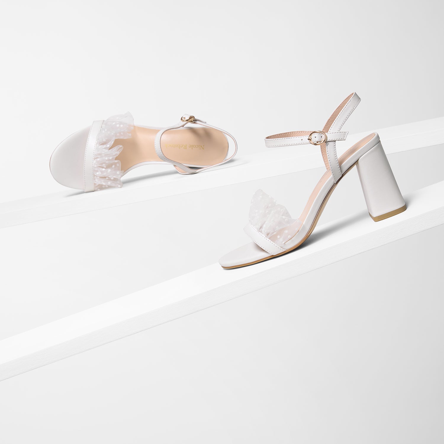 Freya Sandal Heel | Off-White Leather