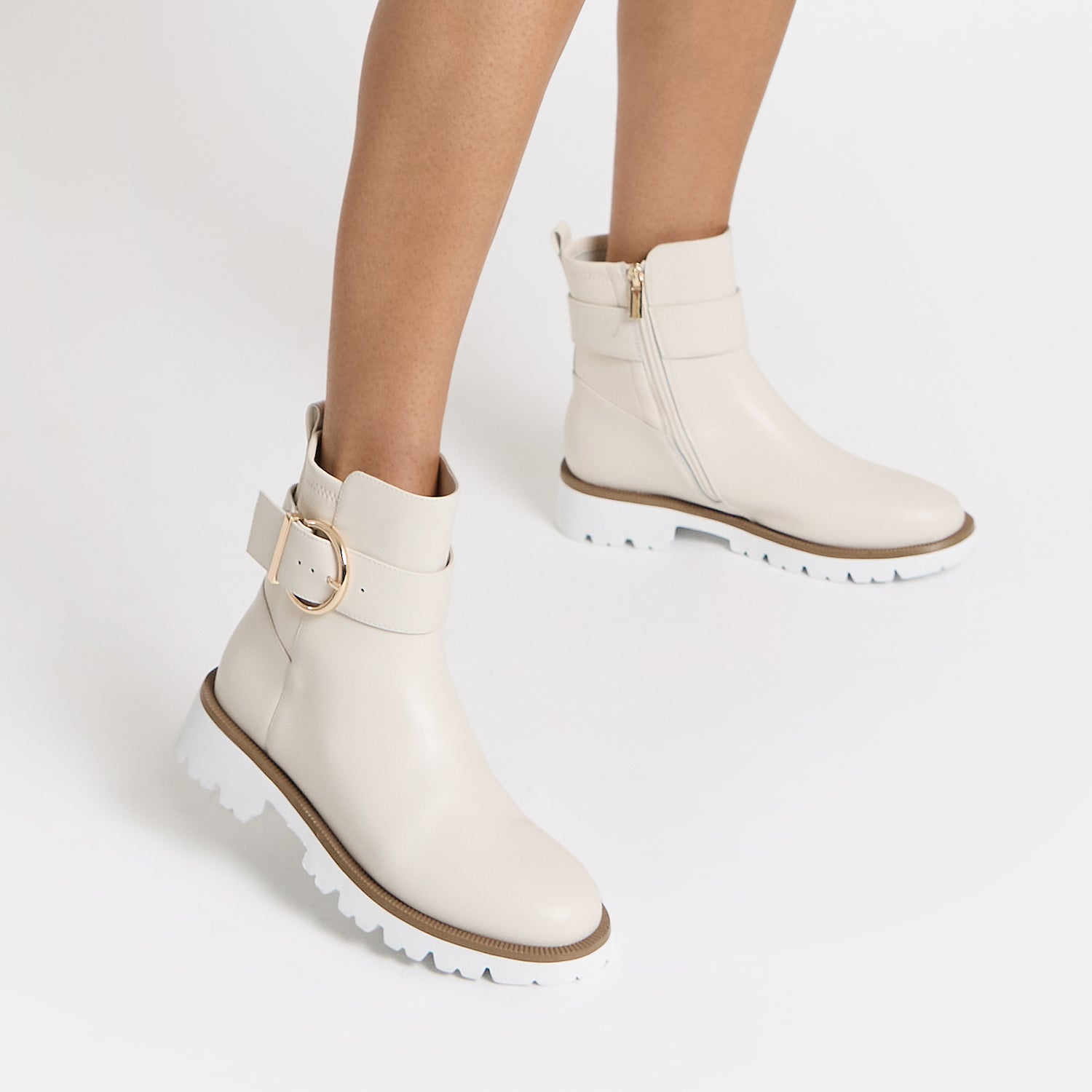 Jaxon Ankle Boot | Ivory leather