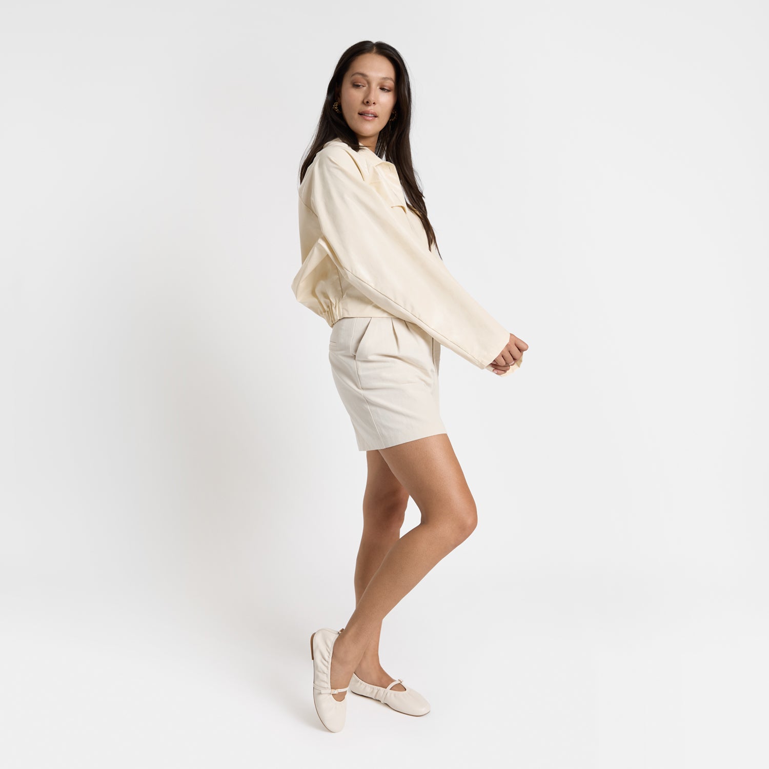 Xyla Flat | Ivory leather