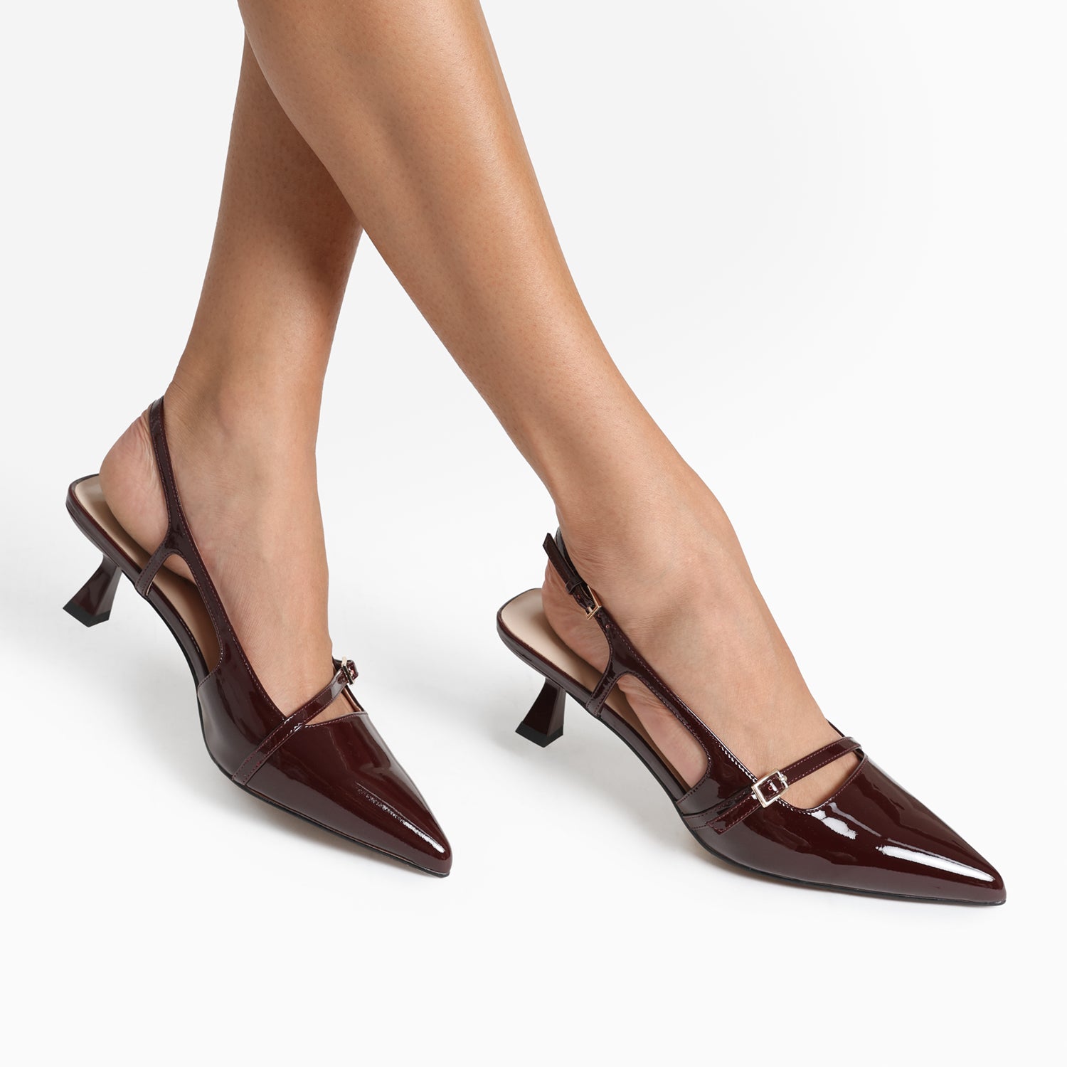 Sevilla Slingback Heel | Pinot noir patent