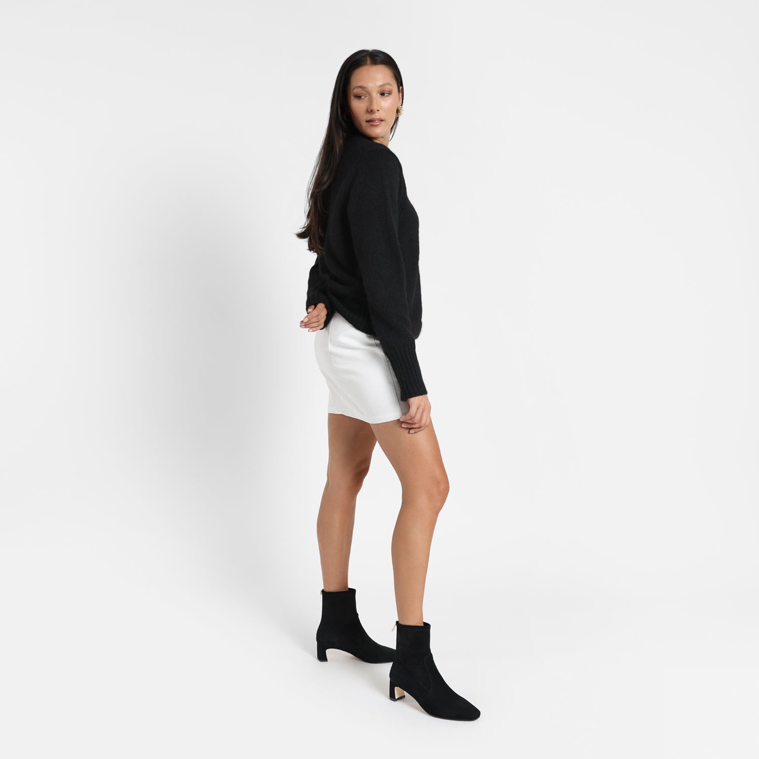 Demi Ankle Boot | Black suede