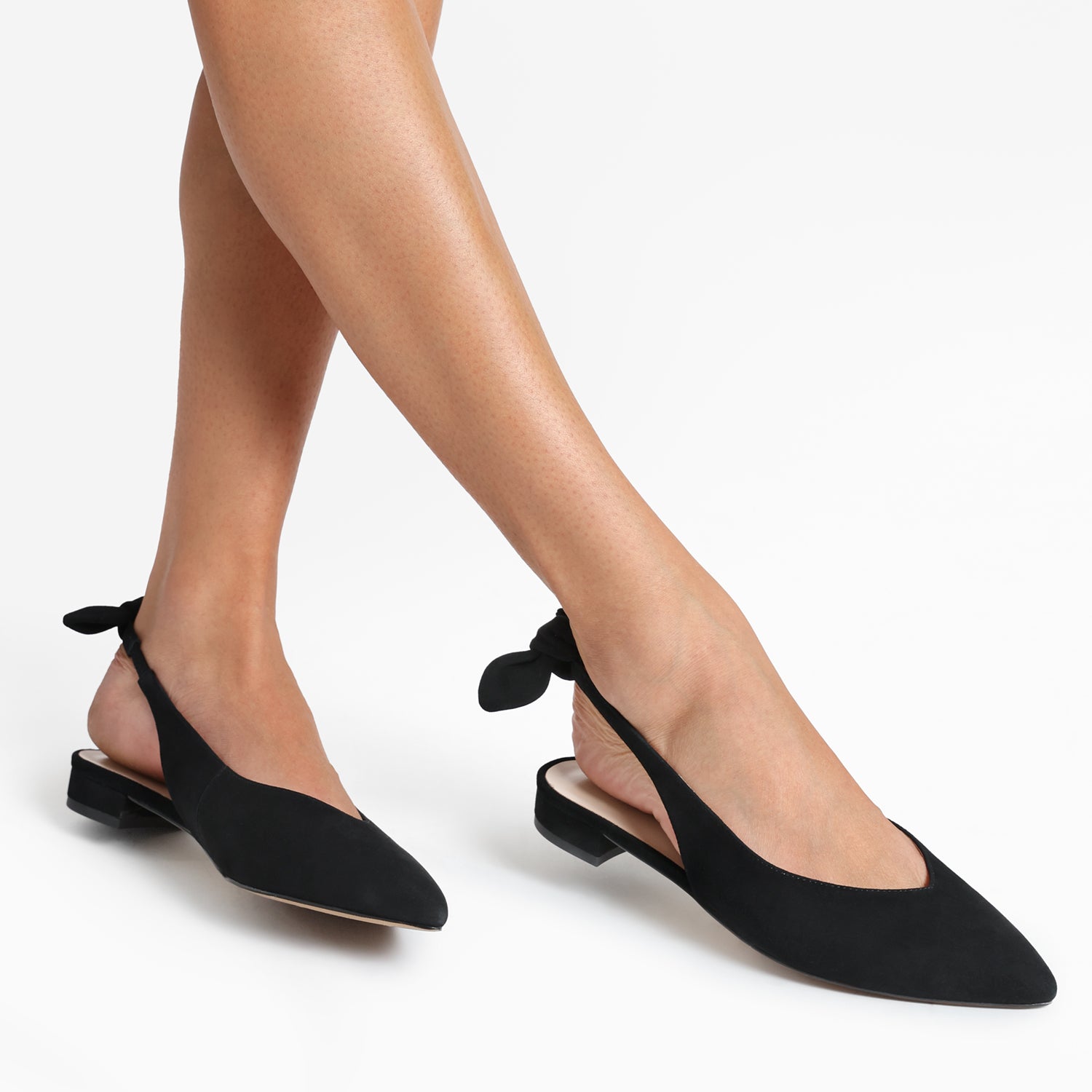 Vienna Flat Slingback | Black suede