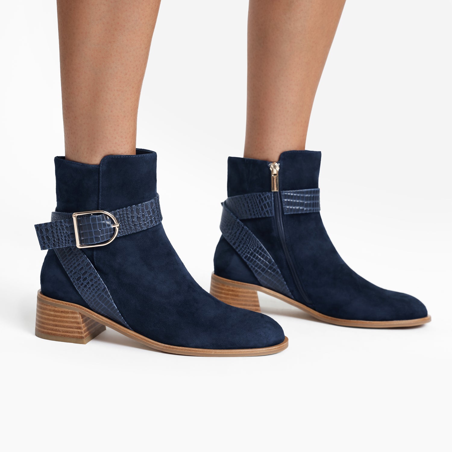 Bologna Ankle Boot | Navy suede