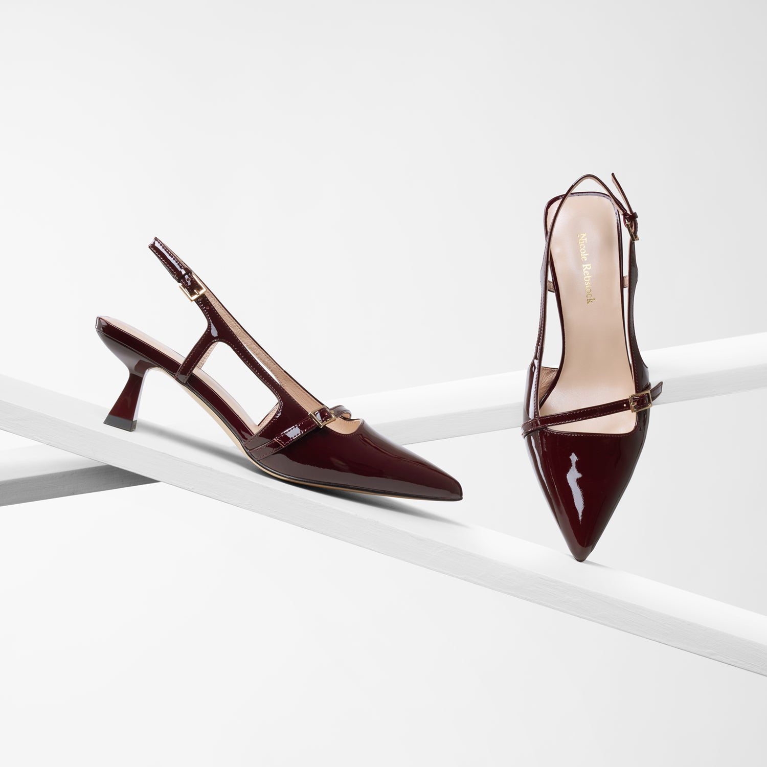 Sevilla Slingback Heel | Pinot noir patent