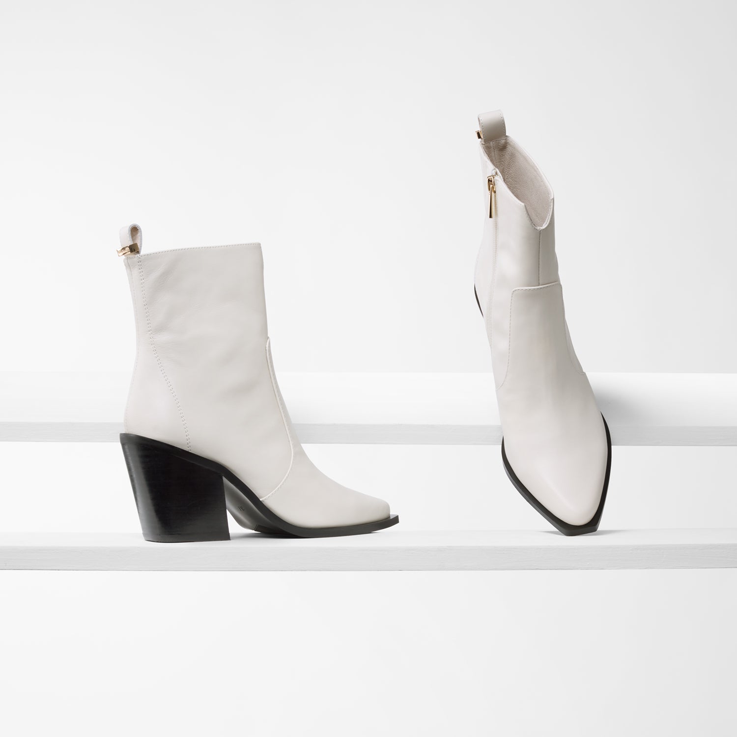 Franklin Ankle Boot | Off-white leather