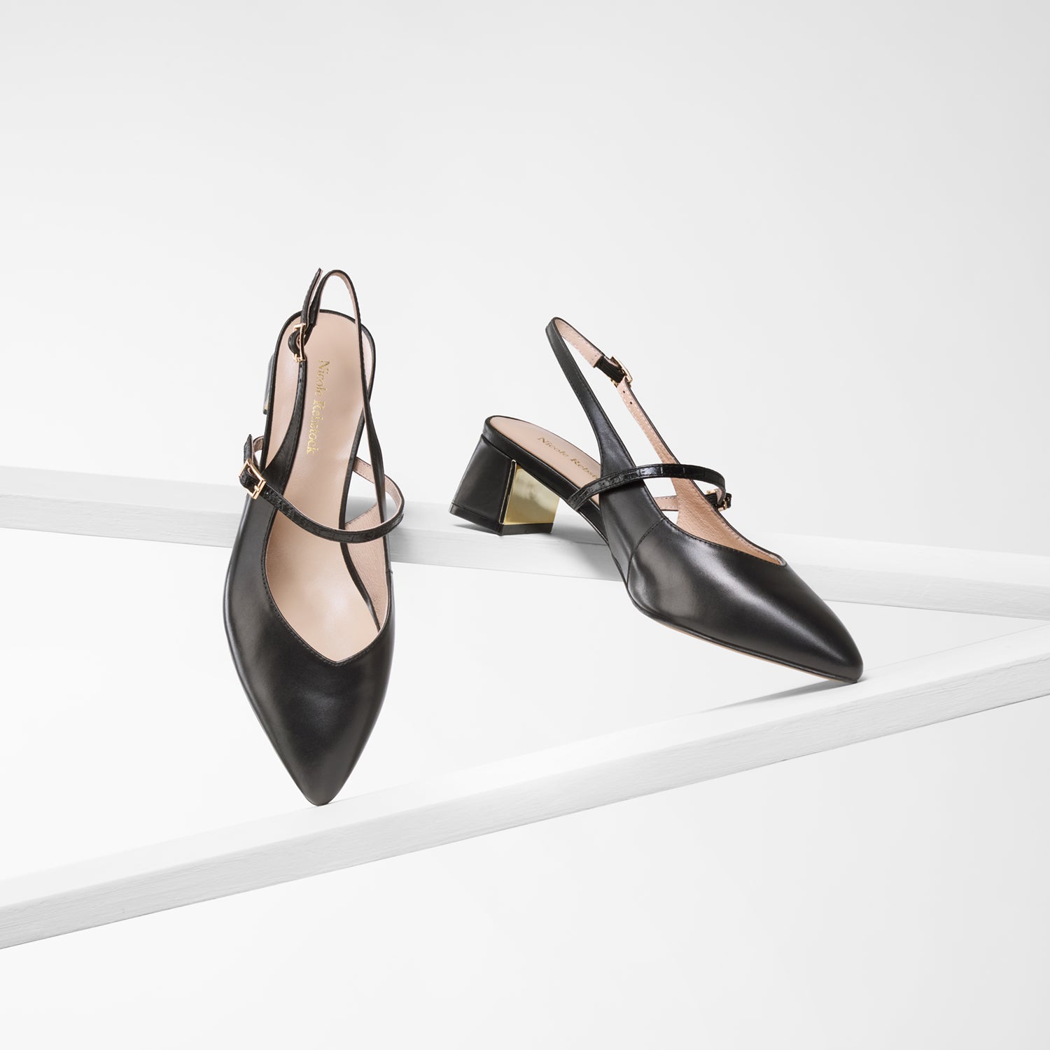 Harper Slingback Heel | Black leather