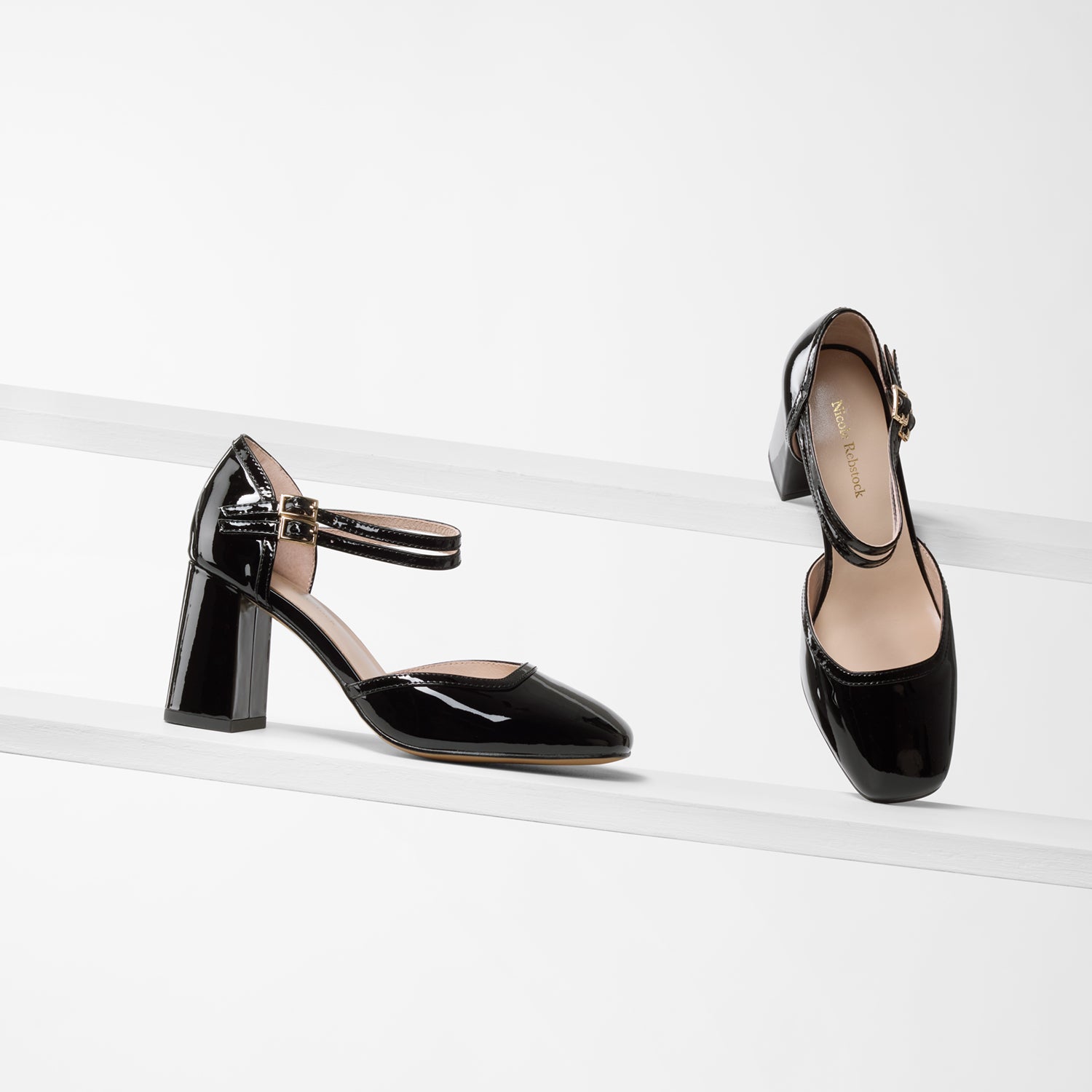 Jelico Heel | Black patent leather